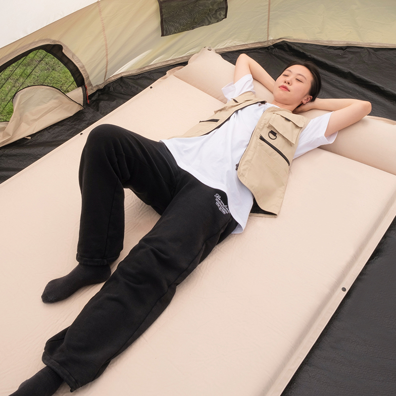 Xanuoduji outdoor portable tent inflatable pad thickened 5CN foldable single-person moisture-proof pad details Picture