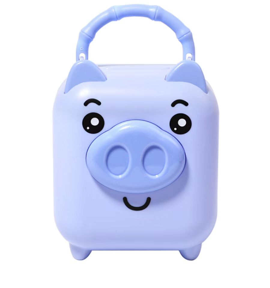 2023 Piggy Bank made of HIPS material, environmentally friendly and odorless, packed in a pvc box, three pieces mixed together Specification image