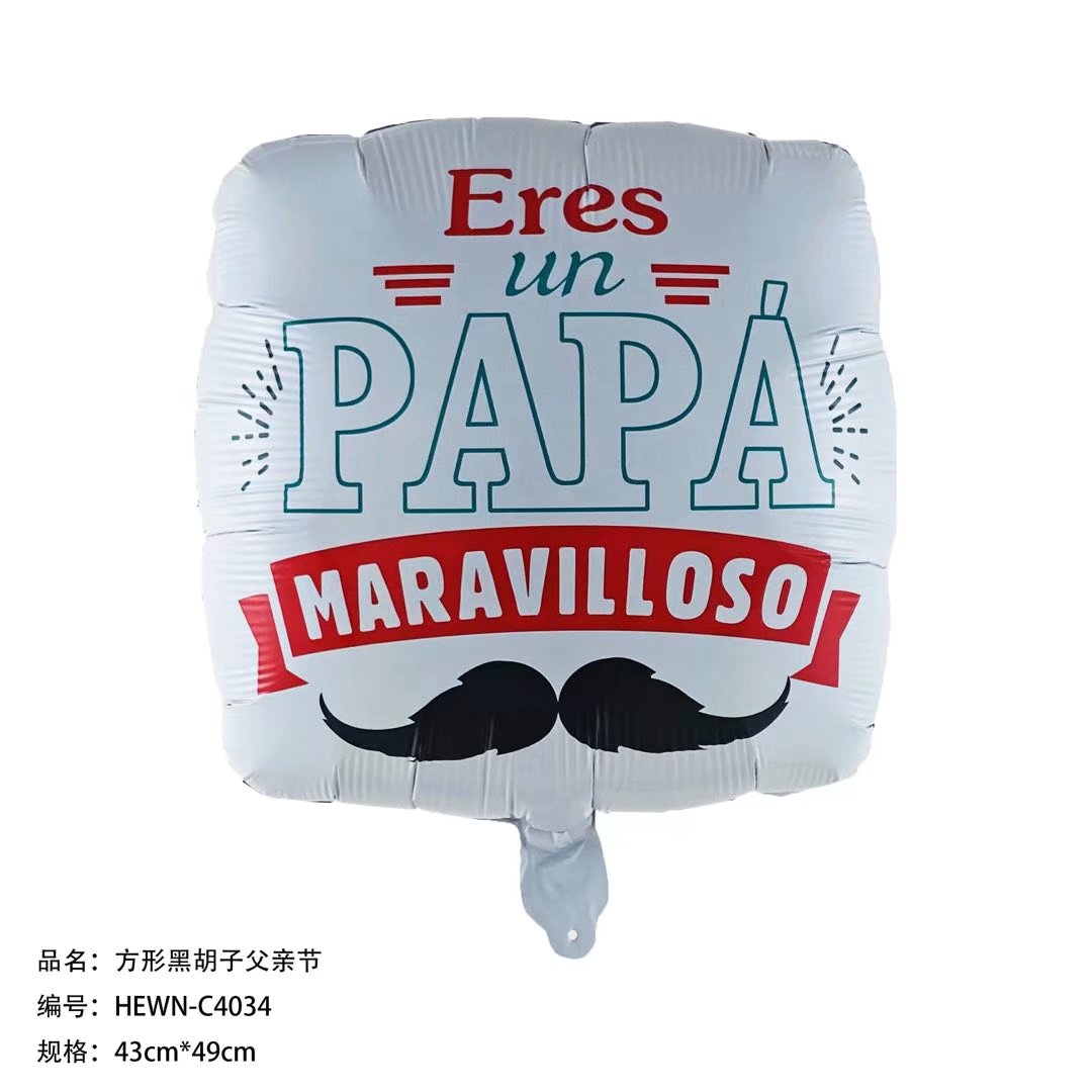 18-inch Father's Day balloon square Spanish "I Love You" aluminum film balloon Spanish blessing words details Picture