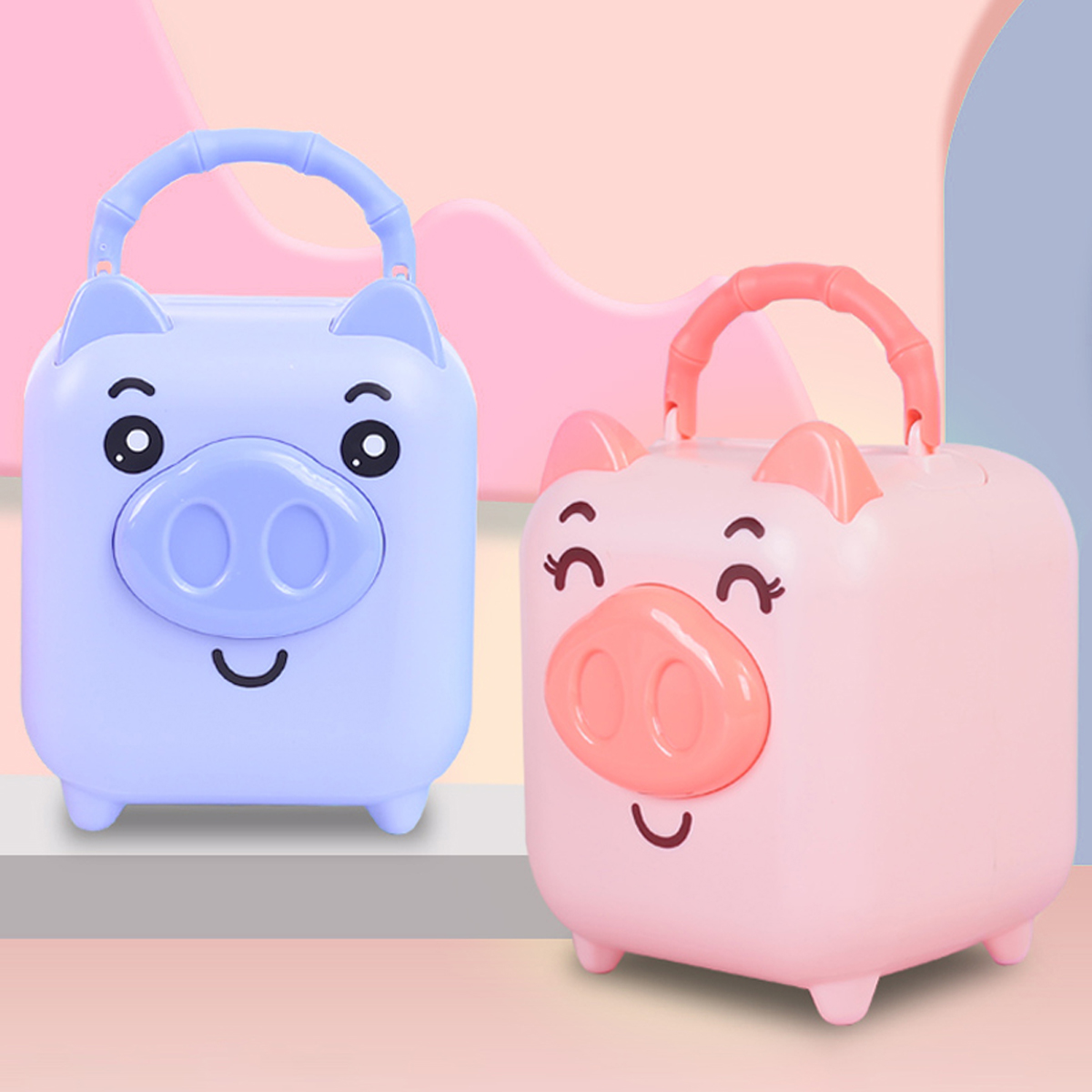 2023 Piggy Bank made of HIPS material, environmentally friendly and odorless, packed in a pvc box, three pieces mixed together details Picture