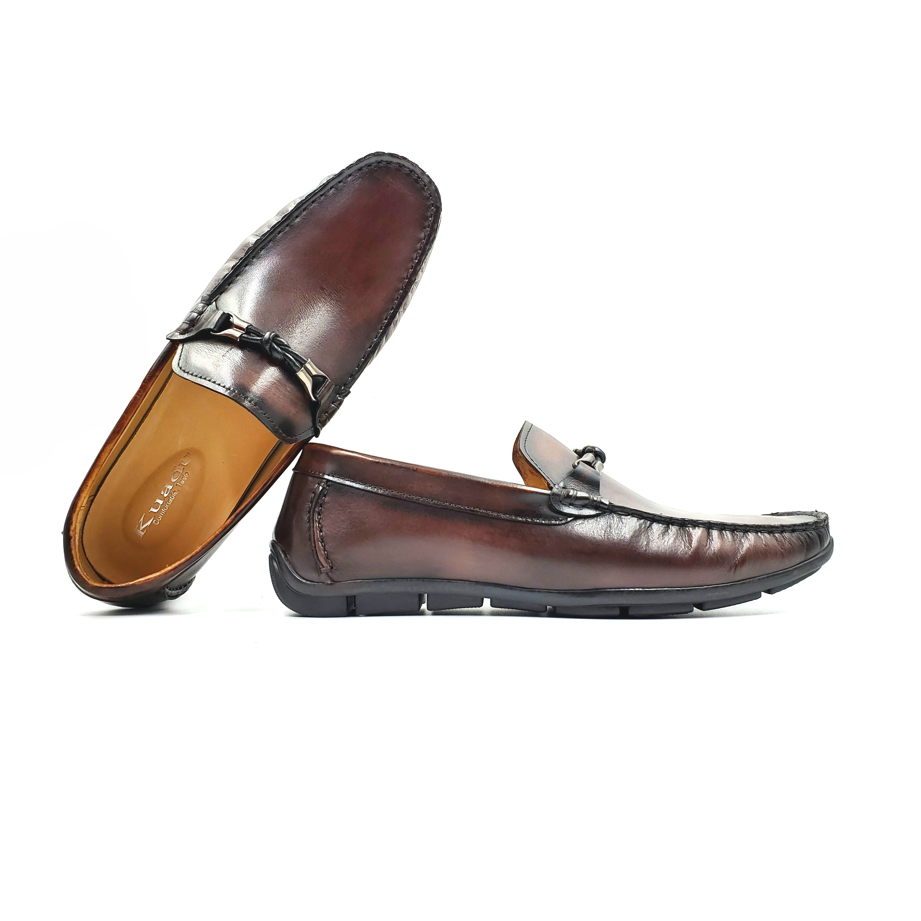 Spring and summer Doudou shoes: Men's cowhide, men's British-style leather shoes, men's casual shoes, men's soft leather lazy shoes, men's oversized shoes Item Picture