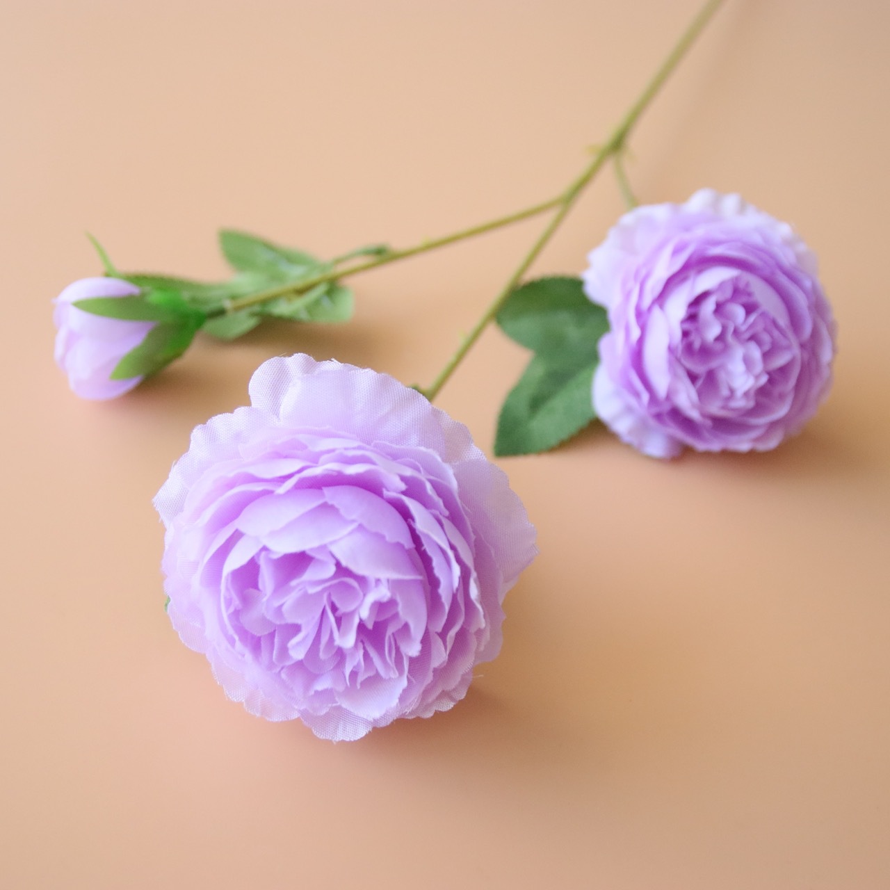  厂家批发 欧式3头洋牡丹 仿真花 居家婚庆装饰假花 三头洋牡丹   浅紫