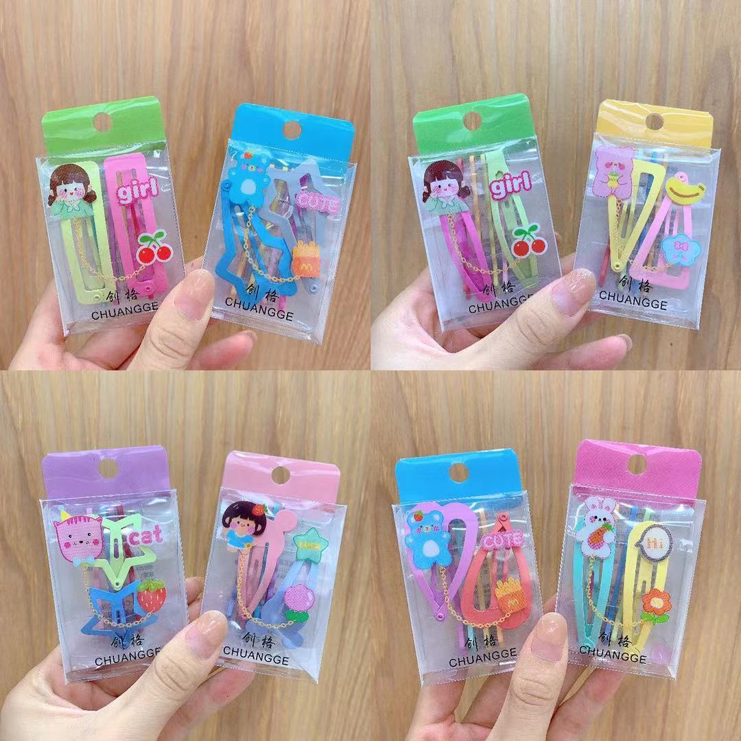 Korean-style popular color box one-word clip BB clip set Application Scenario