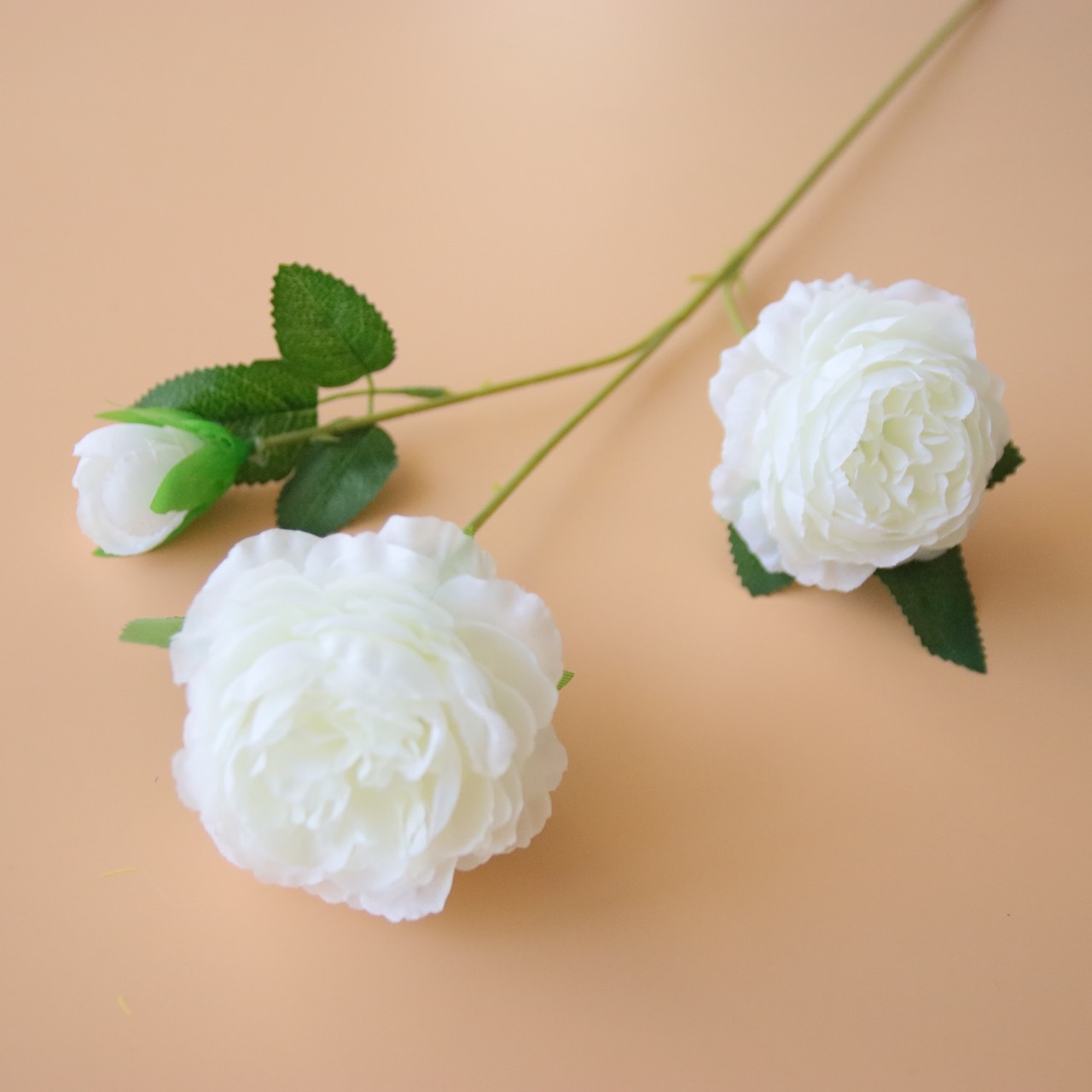  厂家批发 欧式3头洋牡丹 仿真花 居家婚庆装饰假花 三头洋牡丹   白色