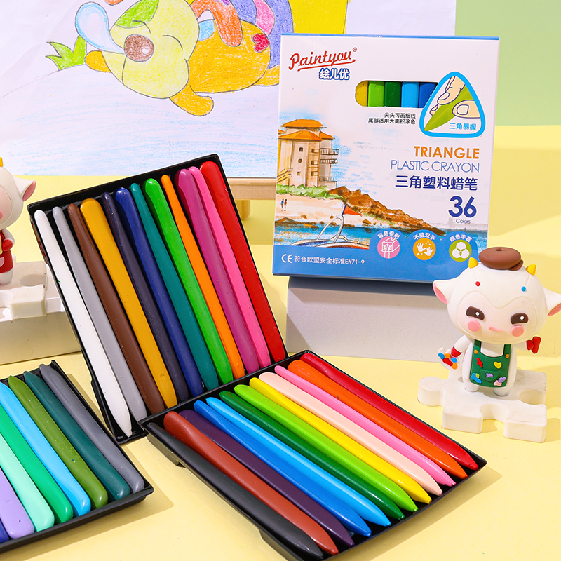 绘儿优851三角塑料蜡笔儿童学生绘画涂鸦笔6色12色24色36色源头厂家直销零售批发来样定制
