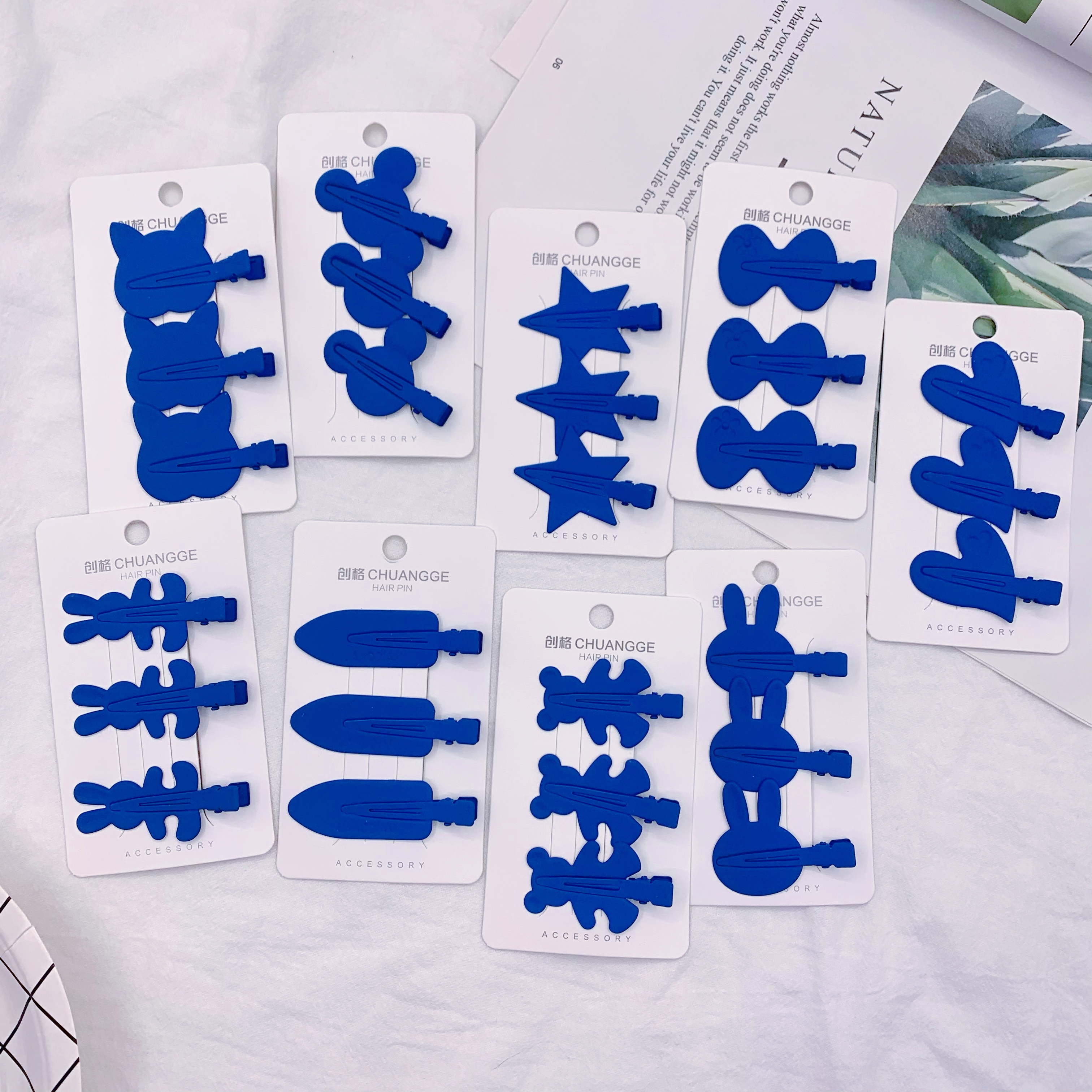 Cute Rhineland hair clips for girls, Korean hair accessories, hair clips, headwear clips, colorful and cute candy-colored cards, bb clips Specification image