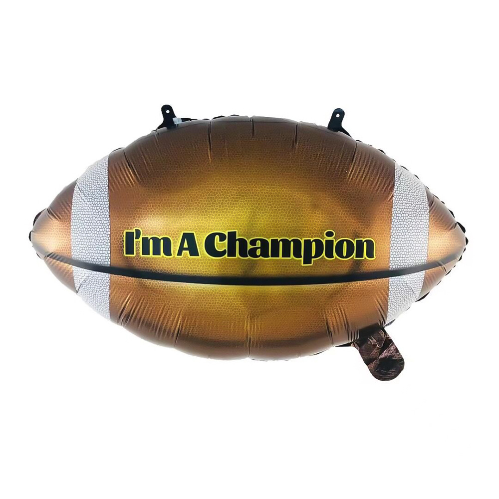 Cross-border various sports goods balloons, baseball, volleyball, basketball, rugby, aluminum film balloons, birthday decorations details Picture