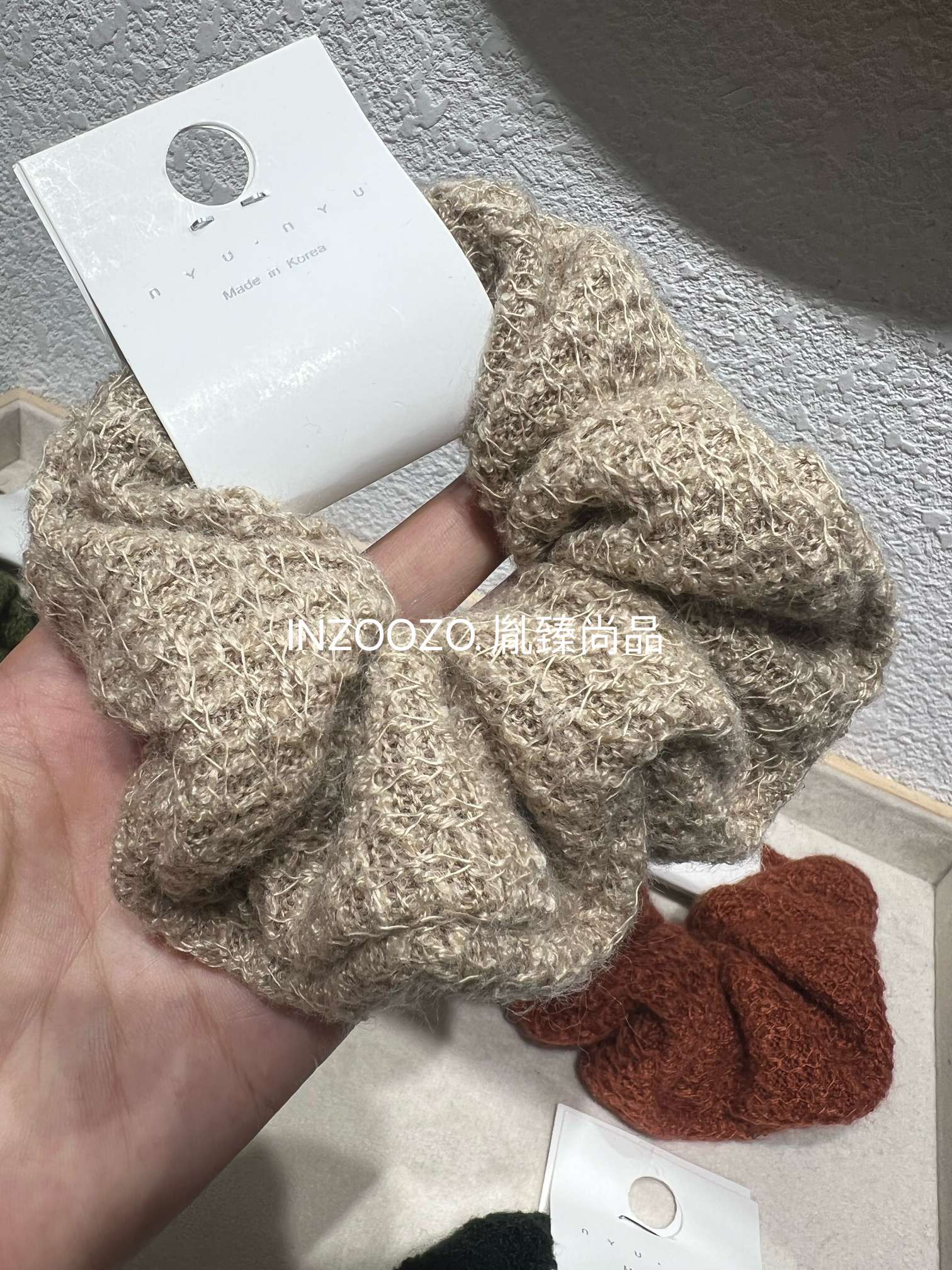 Soft and glutinous knitted hair bands for autumn and winter, gentle and elegant, sweet and beautiful hair ties detail image 4