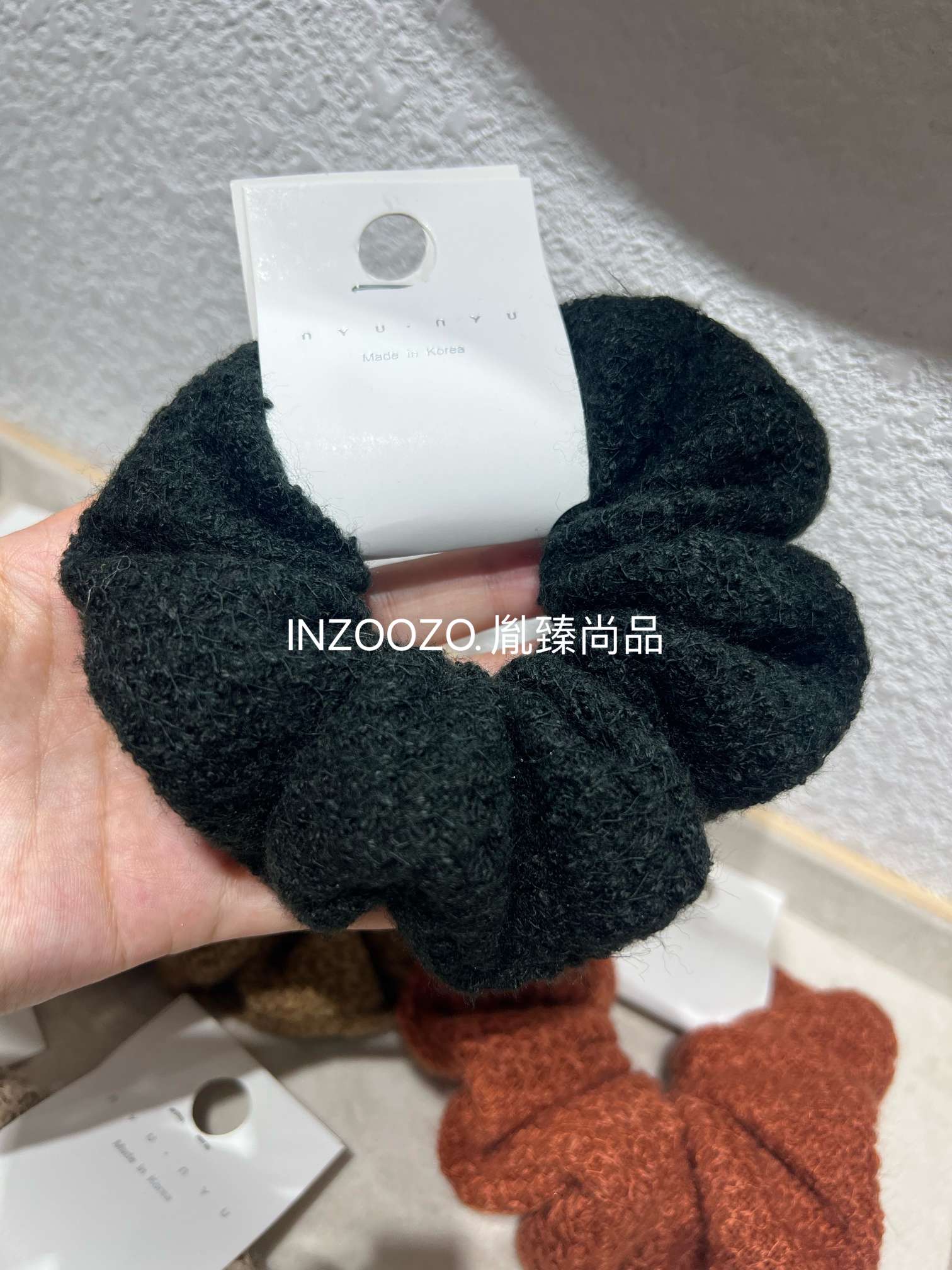 Soft and glutinous knitted hair bands for autumn and winter, gentle and elegant, sweet and beautiful hair ties detail image 2
