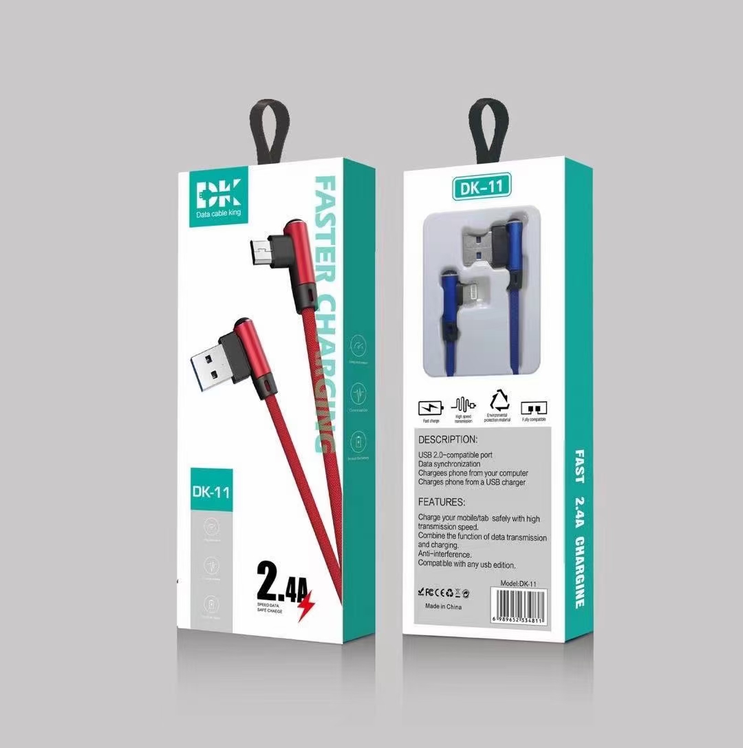 One-meter fabric double-elbow data cable, double-elbow mobile phone data cable detail image 14