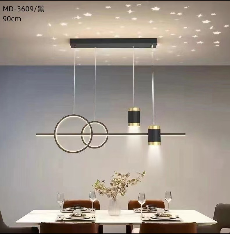 New internet-famous dining ceiling! MD-3609/90 Long dining pendant, golden [rose] detail image 3