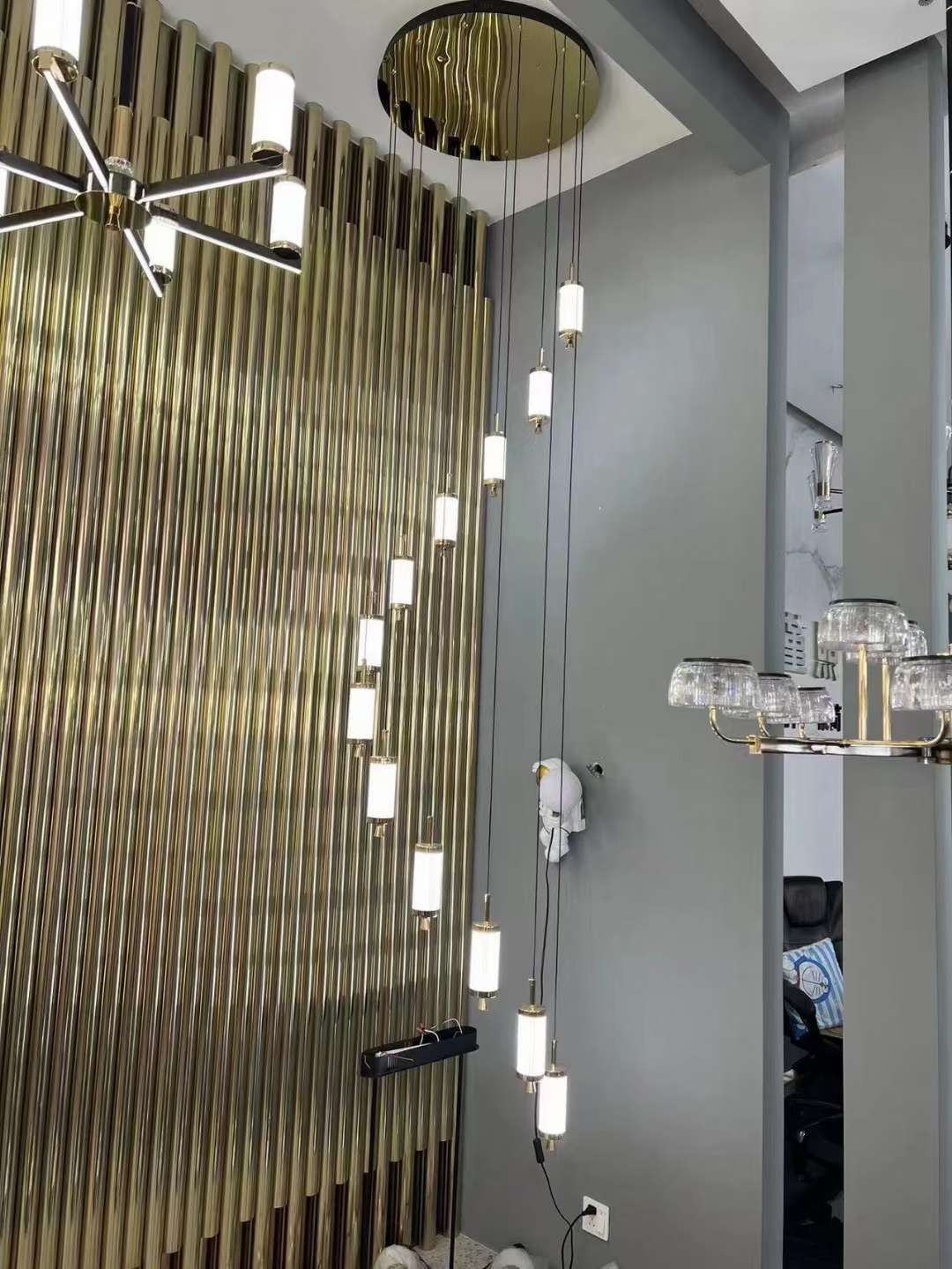 New chandelier! Bestseller!! Special offer!! 12 striped staircase lights detail image 3