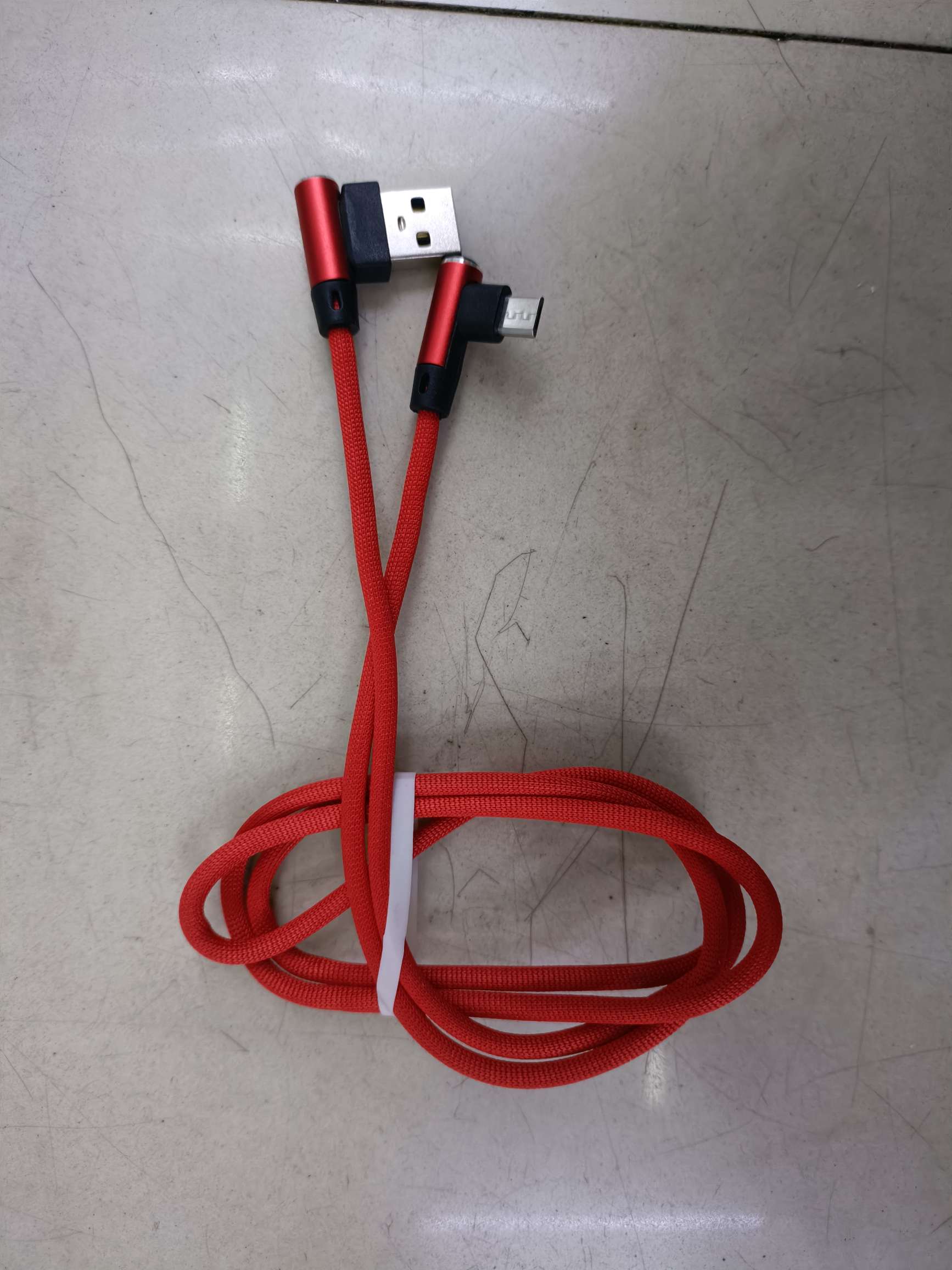 One-meter fabric double-elbow data cable, double-elbow mobile phone data cable detail image 3