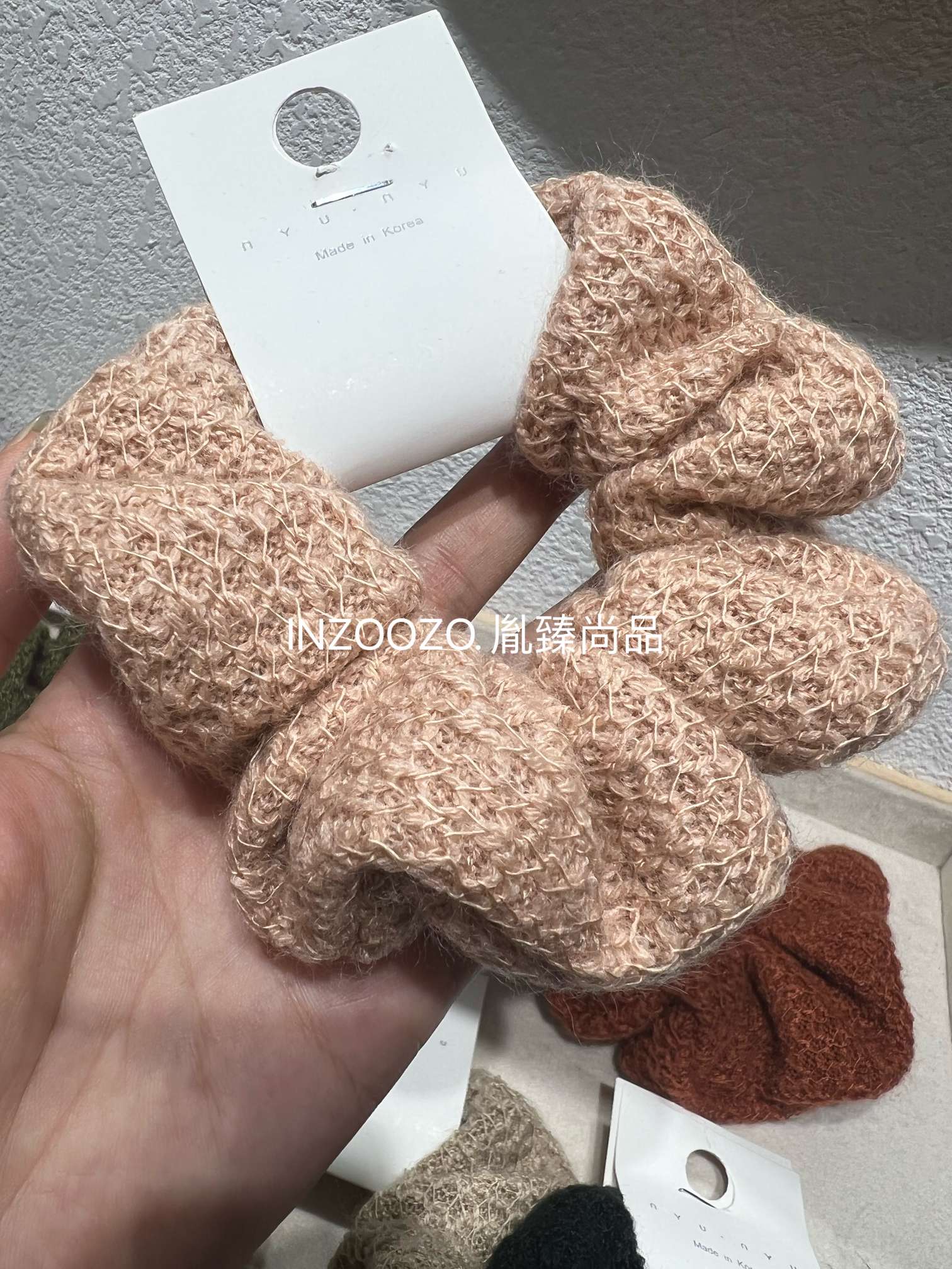 Soft and glutinous knitted hair bands for autumn and winter, gentle and elegant, sweet and beautiful hair ties detail image 7