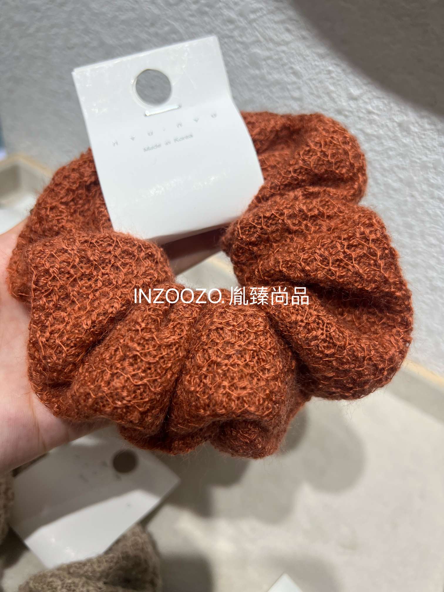 Soft and glutinous knitted hair bands for autumn and winter, gentle and elegant, sweet and beautiful hair ties detail image 3