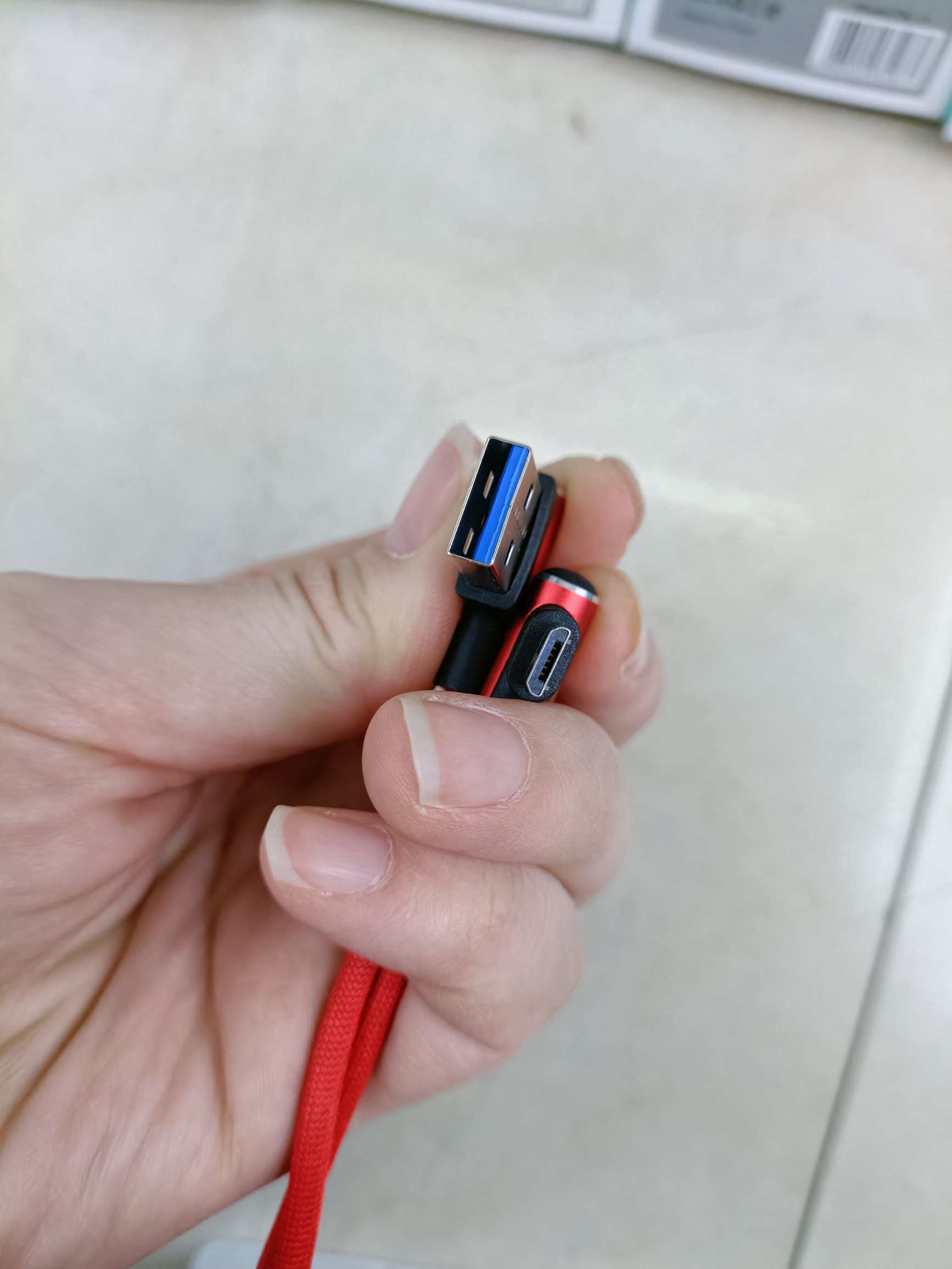 One-meter fabric double-elbow data cable, double-elbow mobile phone data cable detail image 5