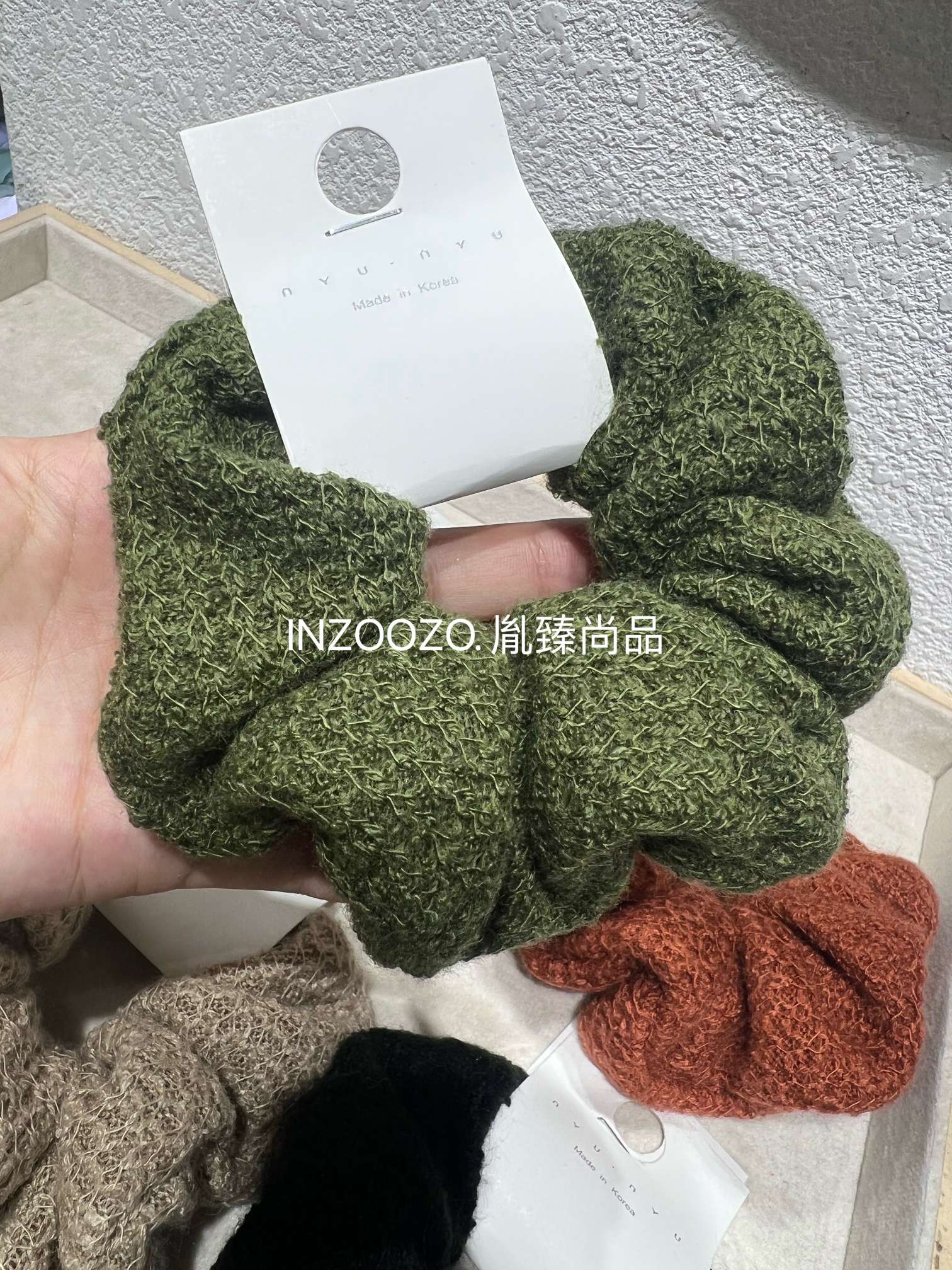 Soft and glutinous knitted hair bands for autumn and winter, gentle and elegant, sweet and beautiful hair ties detail image 6