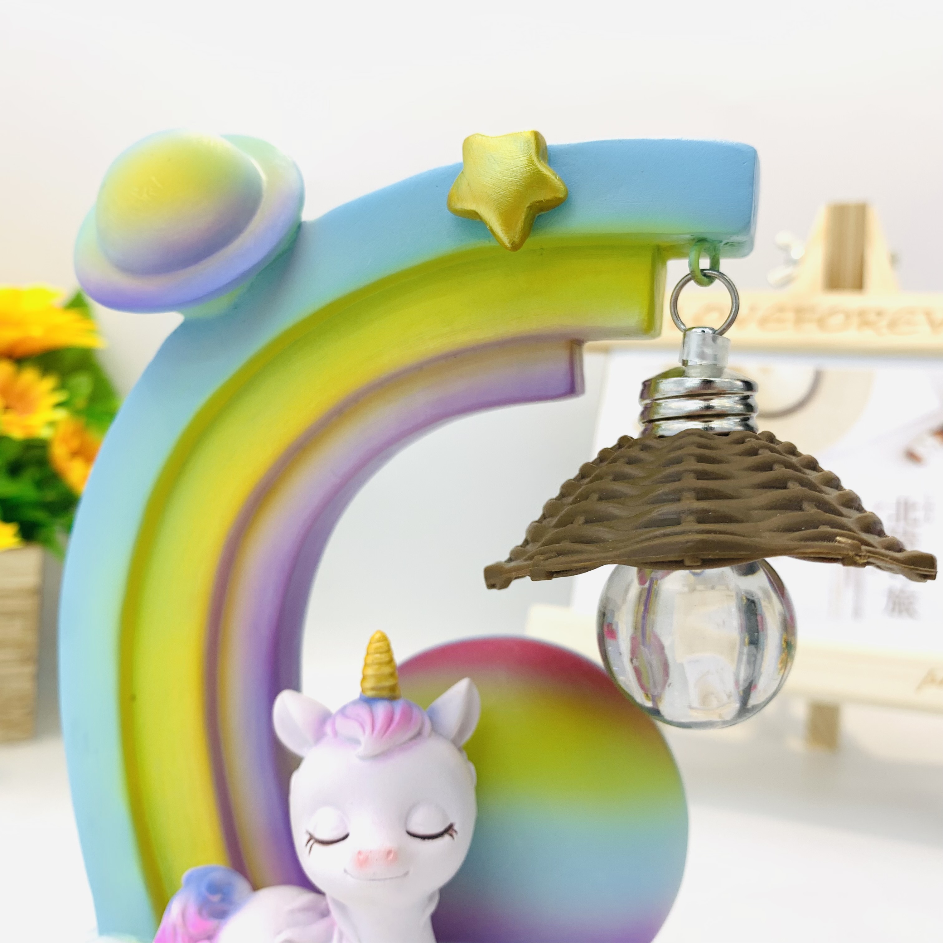 树脂独角兽/小夜灯白底实物图