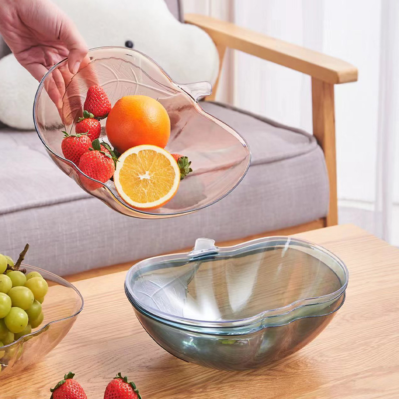 Apple PET fruit plate 23*24*8, new PET fruit plate, home living room coffee table, snack display plate, transparent fruit basket, crystal candy plate