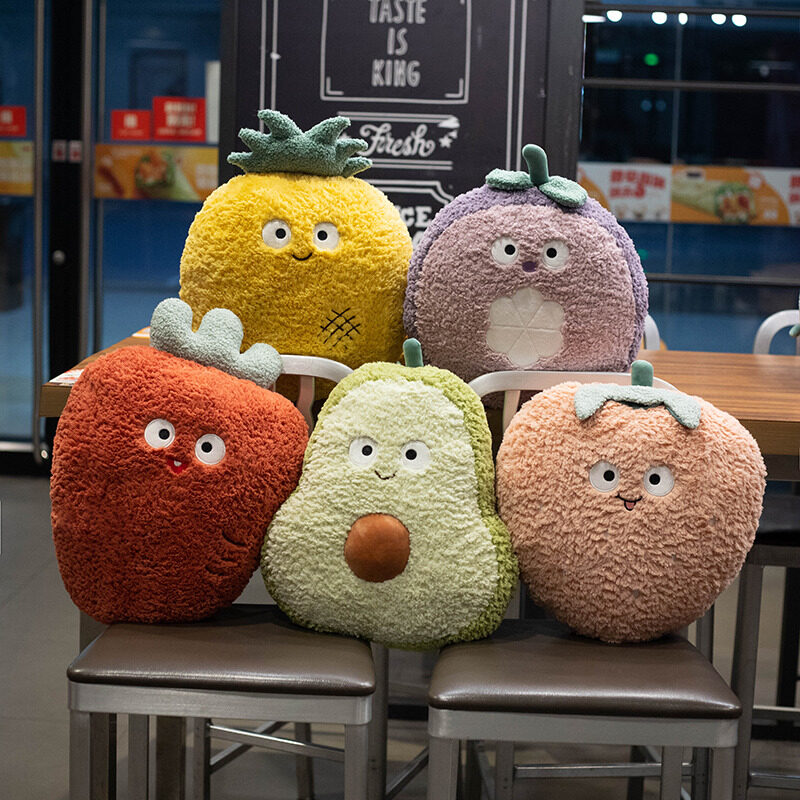 Cute cartoon fruit ice cream plush pillow