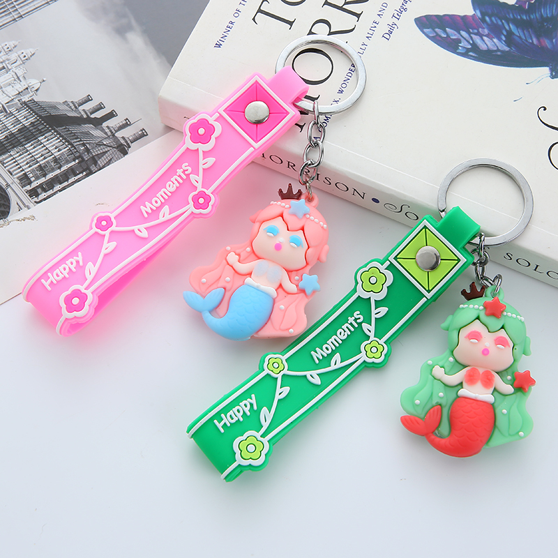 PVC keychains, soft rubber three-dimensional figurine accessories, princess key pendants, student schoolbag pendants, street stall small gifts Specification image