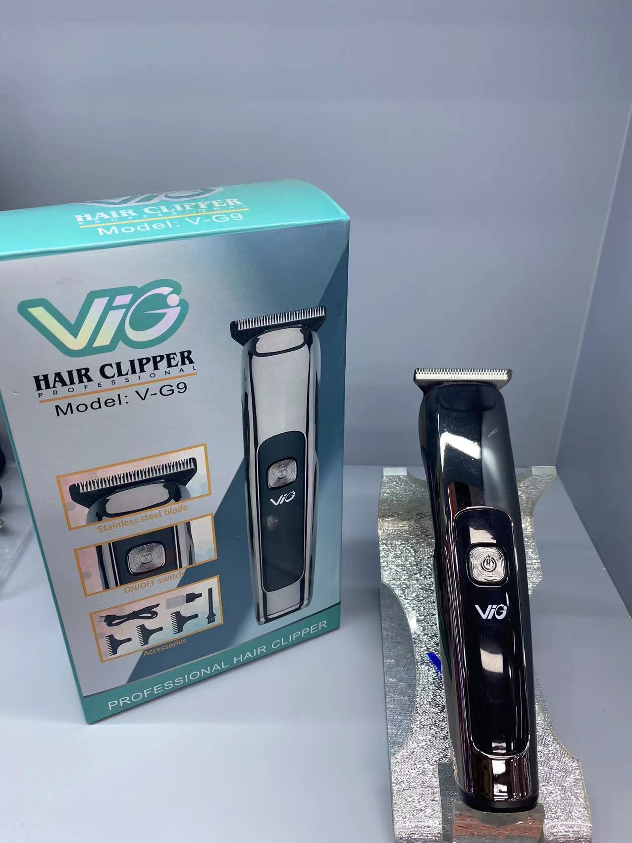 VIG跨境理发器光头电推剪成人婴儿家用理发店自己剃发电动电推子油头剪发器剃头刀充电式可换电池