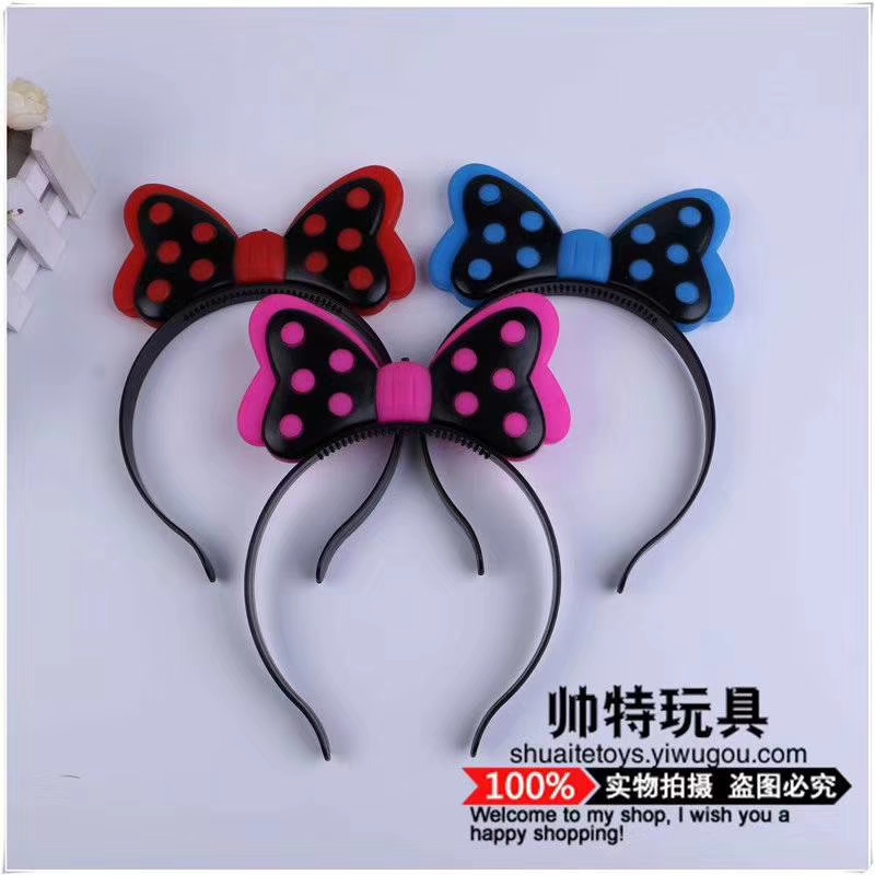 White dot with flashing light bow headband details Picture
