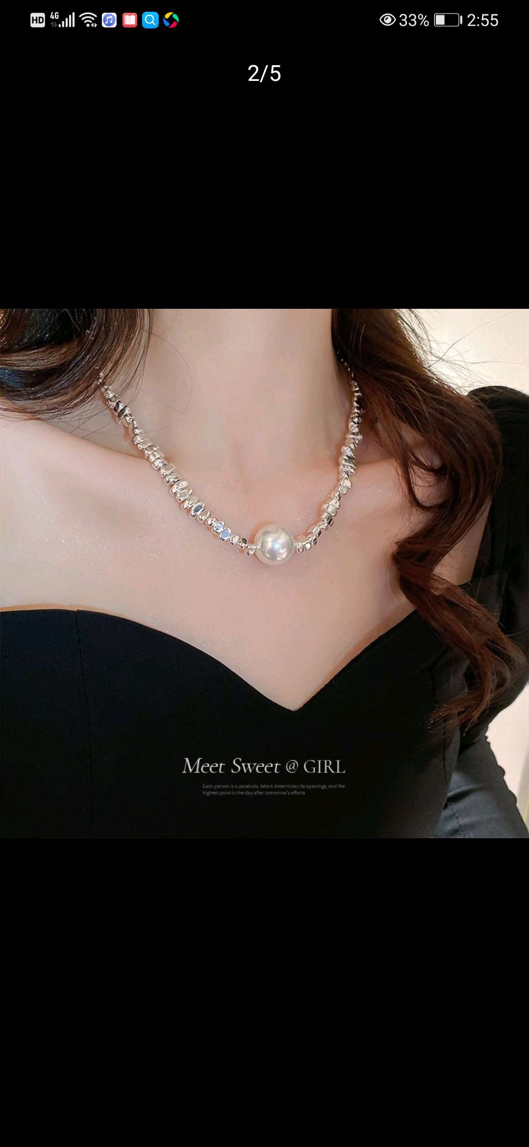  拼接珍珠项链 单颗珍珠吊坠项链女夏季详情图2