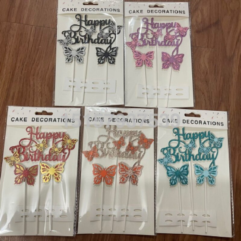 生日蛋糕装饰金色闪粉皇冠数字亚克力蛋糕插牌烘培甜品装饰插件29