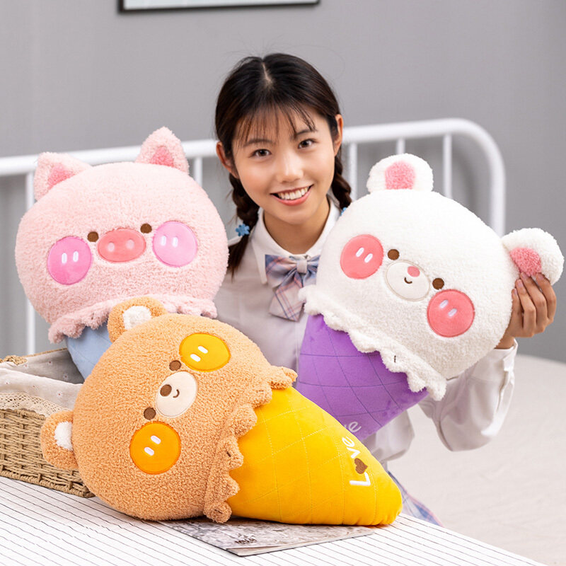 Cute cartoon ice cream plush pillow details Picture