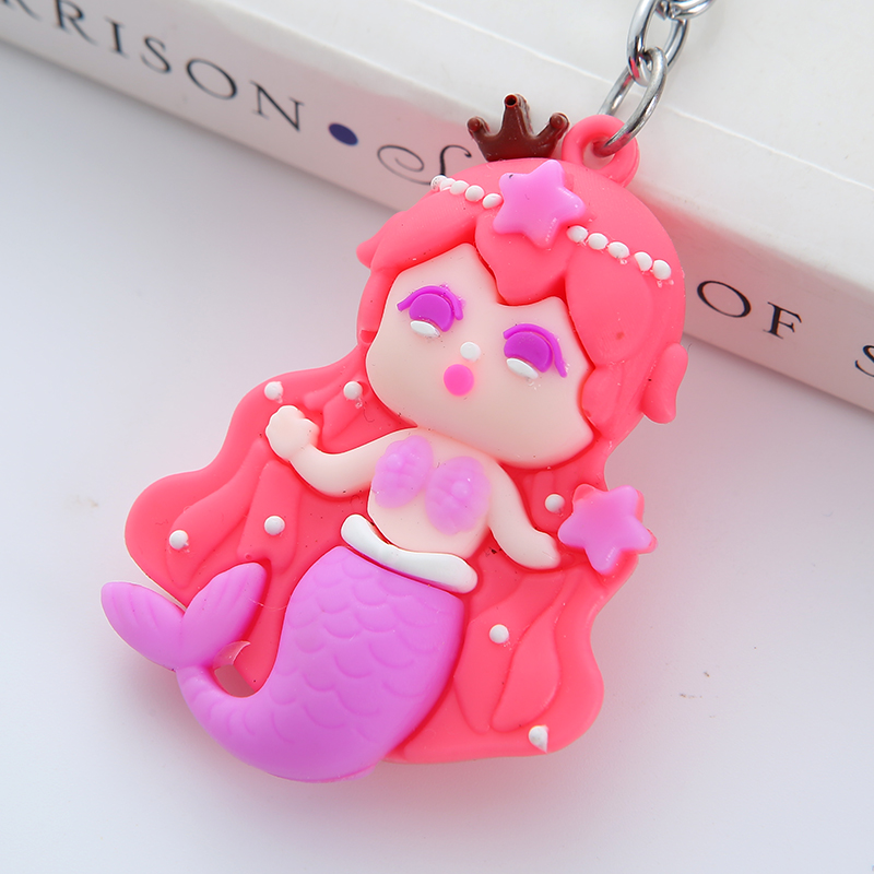 PVC keychains, soft rubber three-dimensional figurine accessories, princess key pendants, student schoolbag pendants, street stall small gifts Item Picture