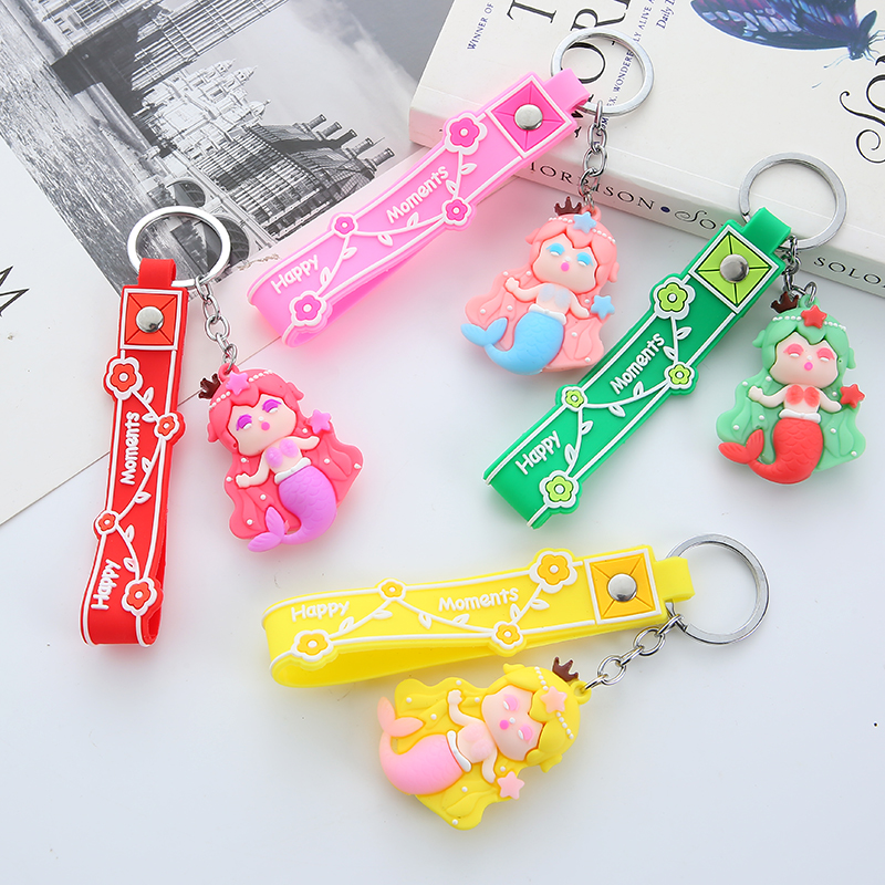 PVC keychains, soft rubber three-dimensional figurine accessories, princess key pendants, student schoolbag pendants, street stall small gifts details Picture