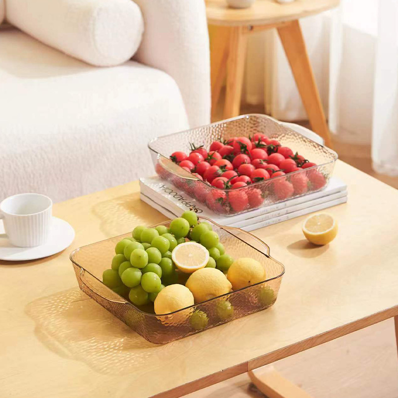PET fruit plate, large size 29.5*25*5.5, home living room coffee table fruit plate, light luxury ins style snack plate, candy and dried fruit plate, fruit basket display plate Specification image