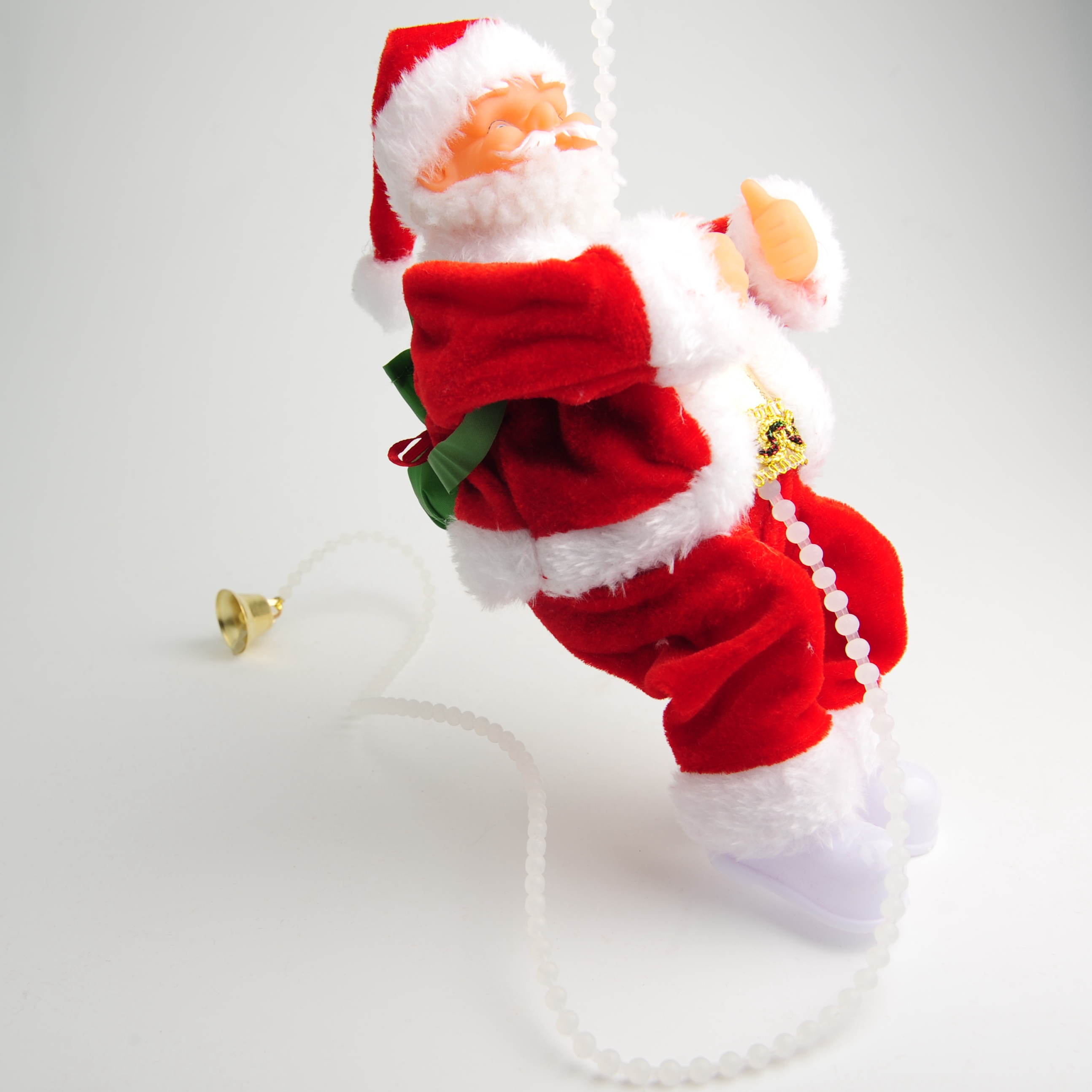Christmas bead-climbing rope Santa Claus electric blue Santa Claus doll toy Christmas gift decoration Item Picture