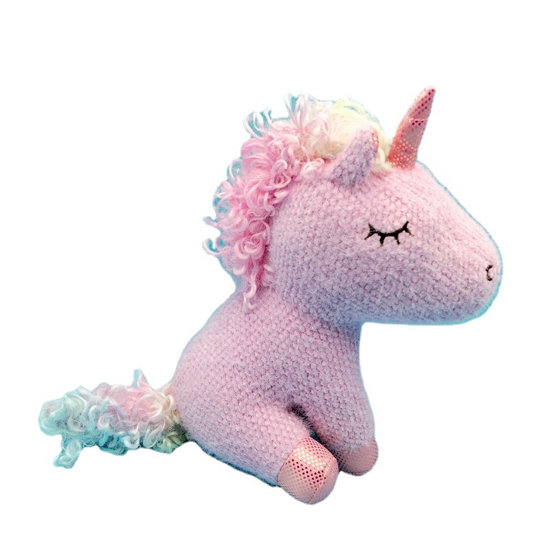 独角兽公仔/布娃娃儿童玩/可爱软萌毛线白底实物图