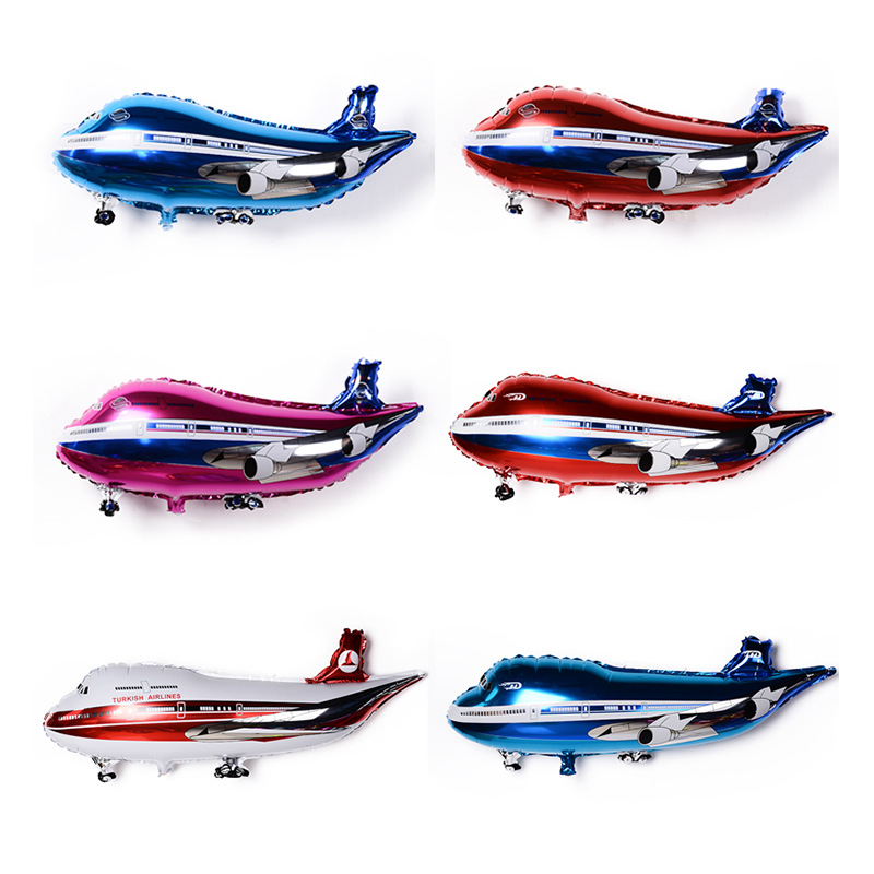 Cross-border 45*85 large aircraft general mobilization civil airliner shaped aluminum film balloon party decoration products