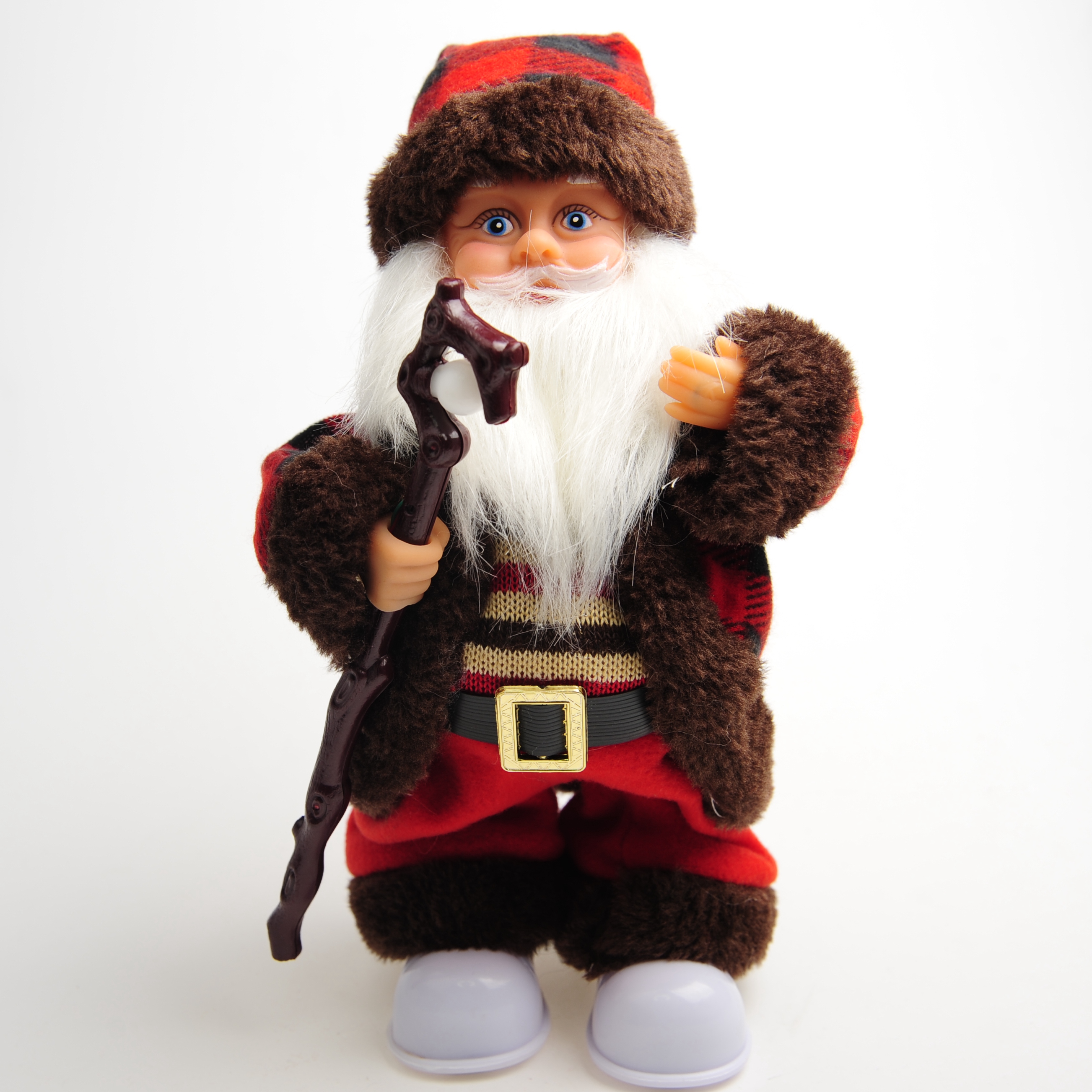 Electric Santa Claus Christmas cane, Electric swinging Old man, Santa Claus decorative ornaments, toys, Christmas