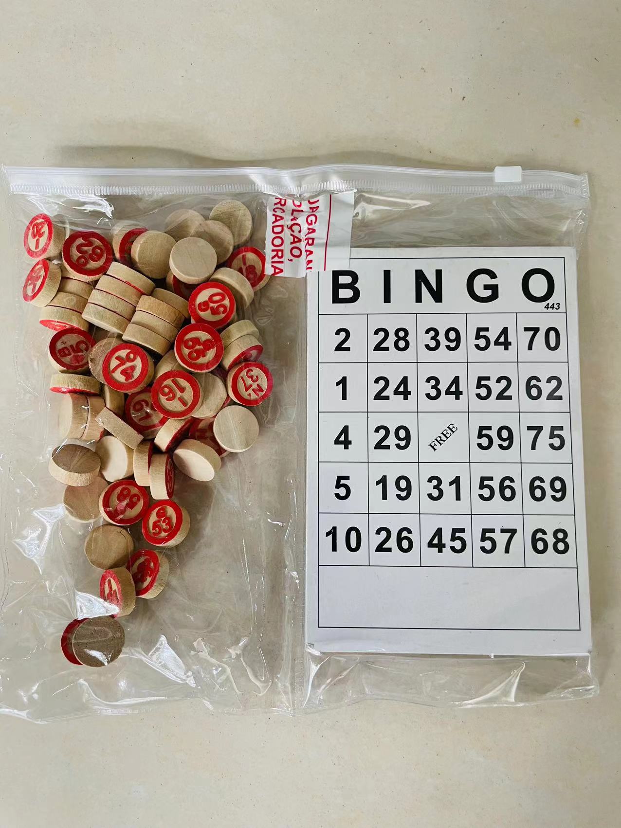 厂家直销  外贸木质数字棋单面75颗单面数字棋LOTO棋40张卡片BINGO棋