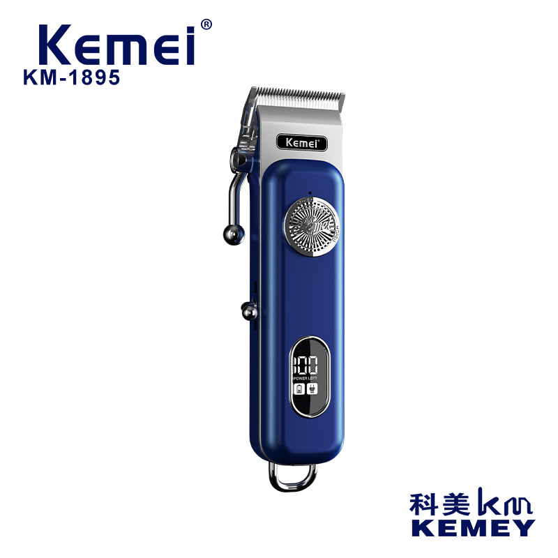 科美电推剪 KM-1895 跨境爆款电推子LED液晶数显USB发廊家用理发器