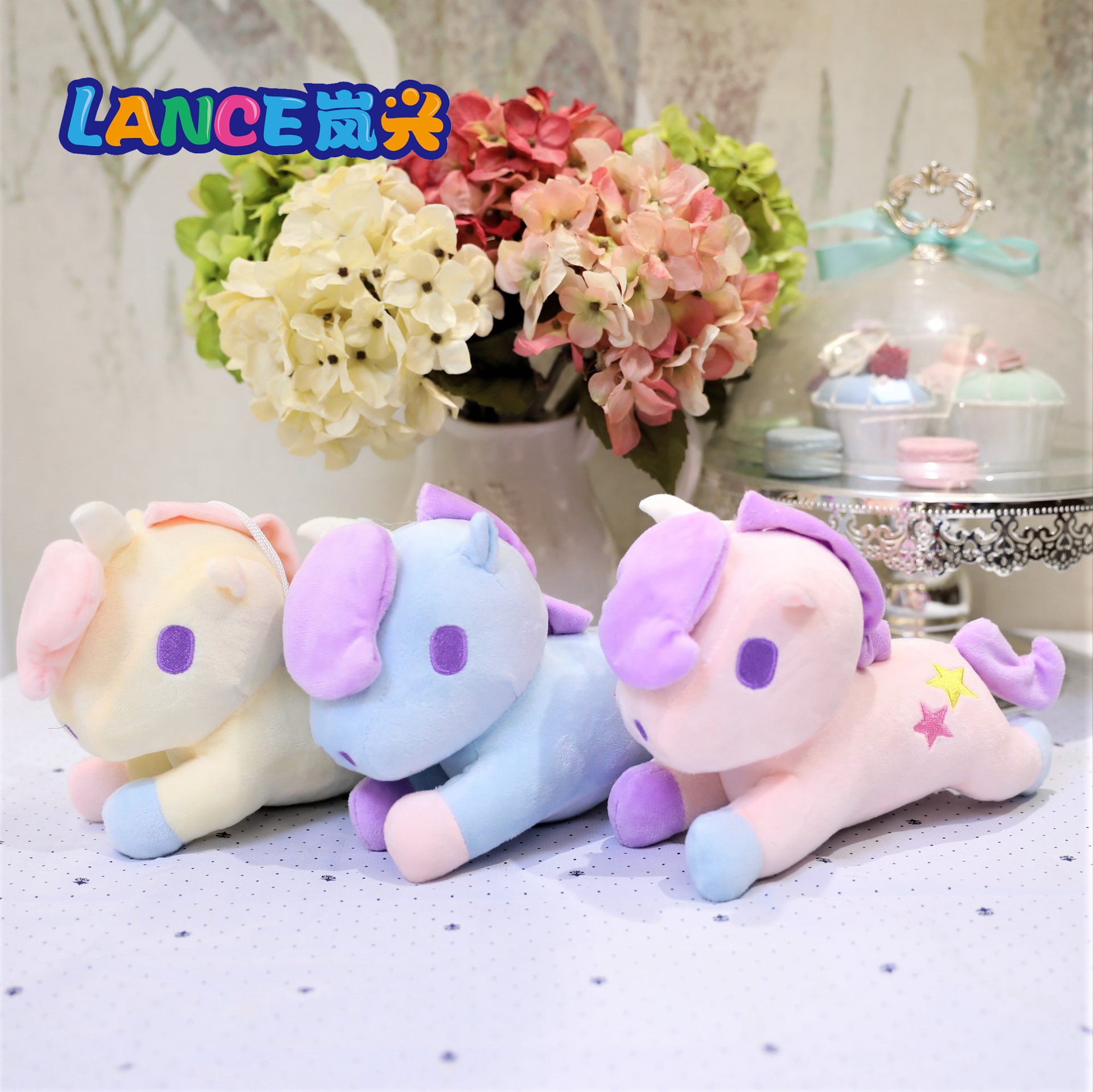 20CM三款独角兽公仔机新款抓机小娃娃创意毛绒玩具动漫三丽鸥批发