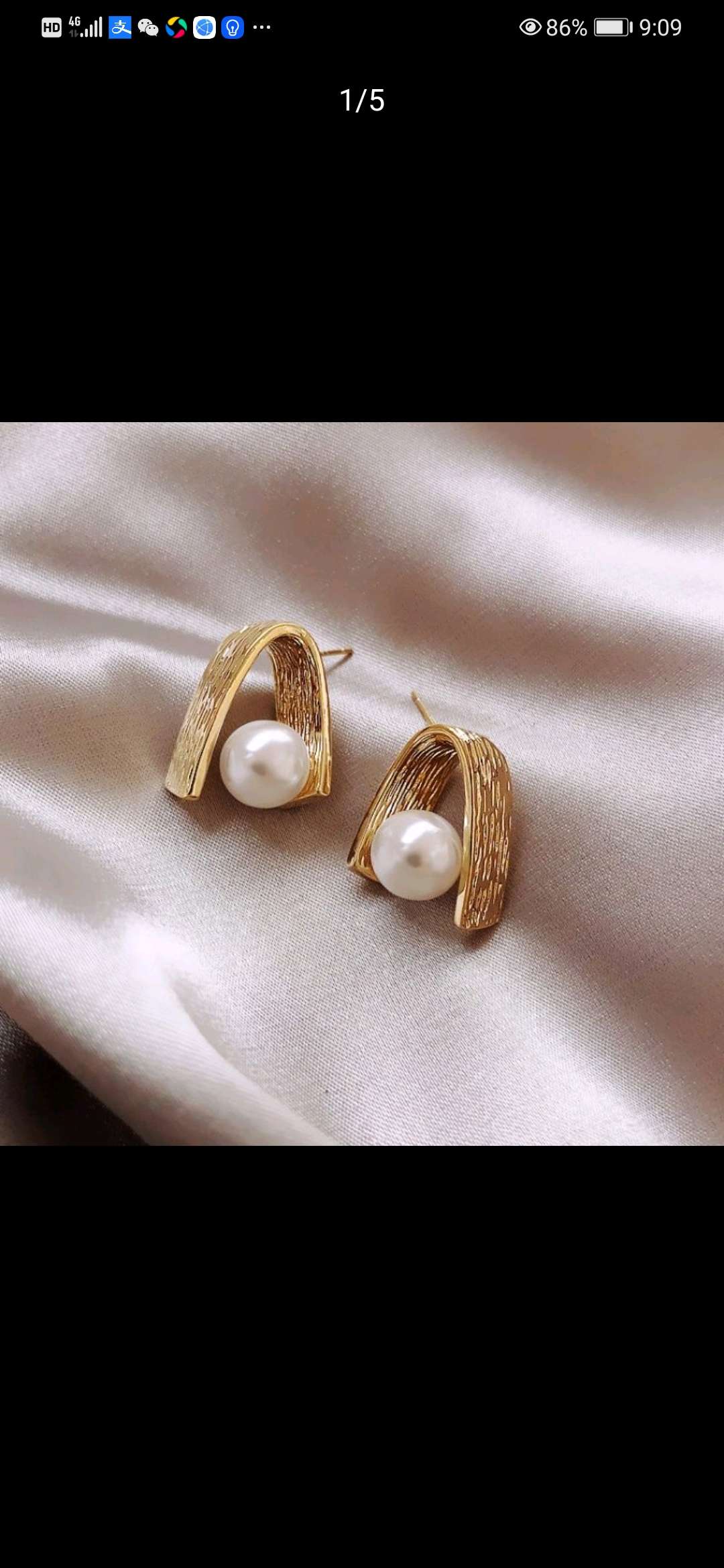 折叠的精致 高级感法式金属珍珠耳环2022年新款潮 高级感轻奢复古详情图2