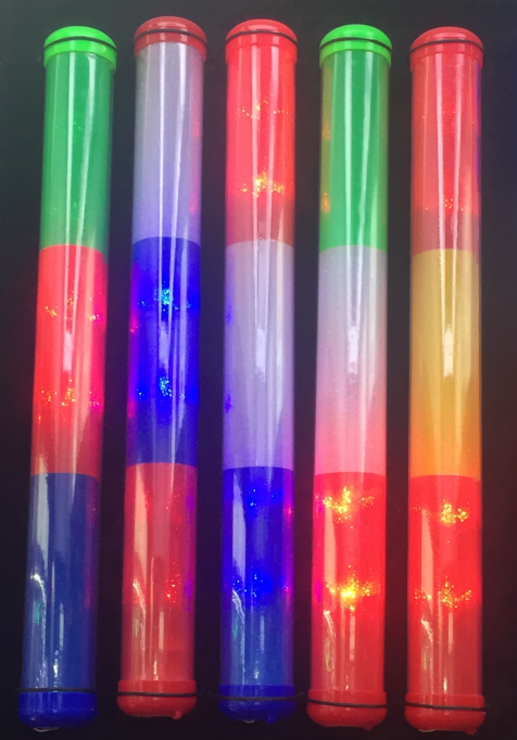Plastic flashing sticks with lights, cheering for competitions, bar livening, parties, holding for celebration, decoration, popular three-color sticks Application Scenario