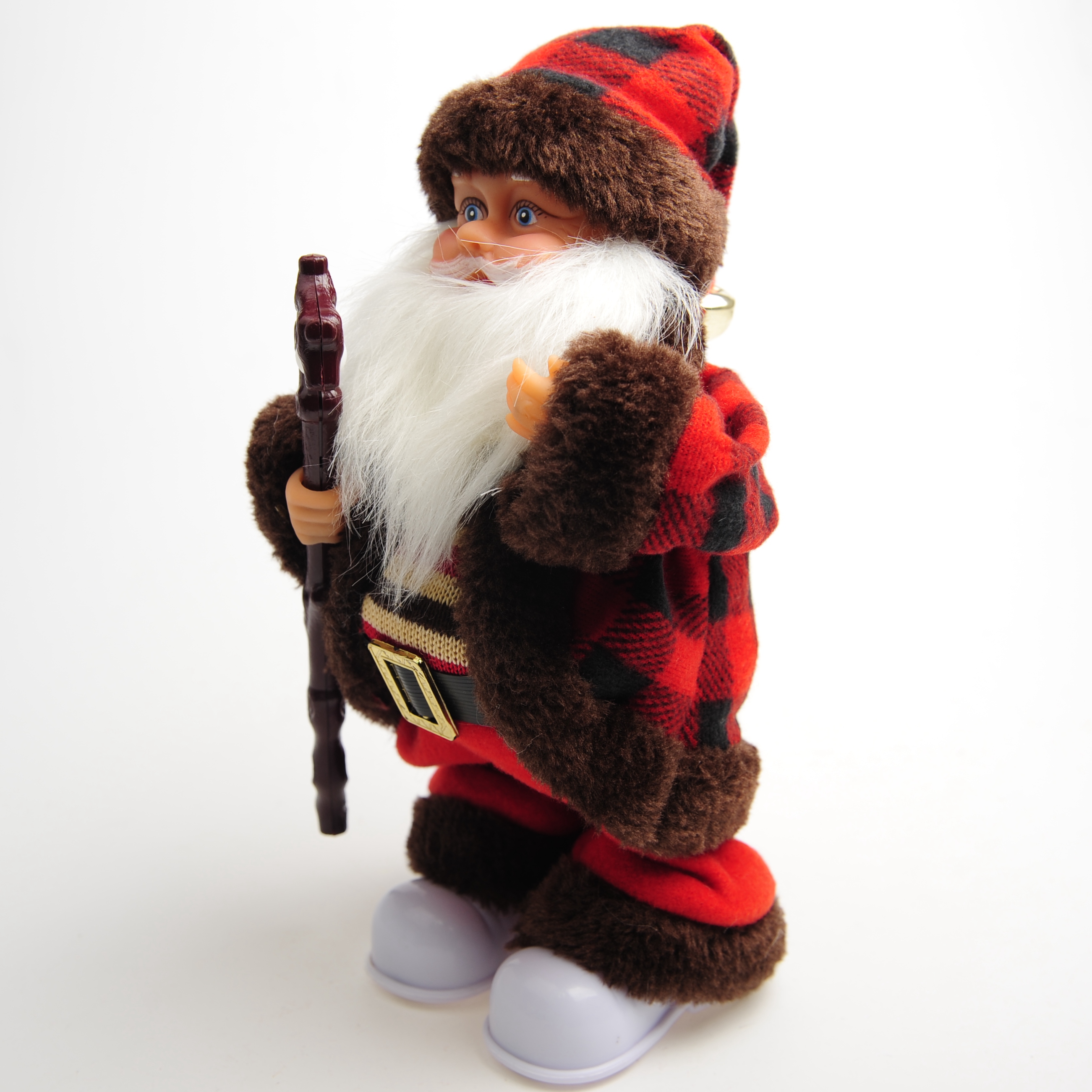 Electric Santa Claus Christmas cane, Electric swinging Old man, Santa Claus decorative ornaments, toys, Christmas details Picture