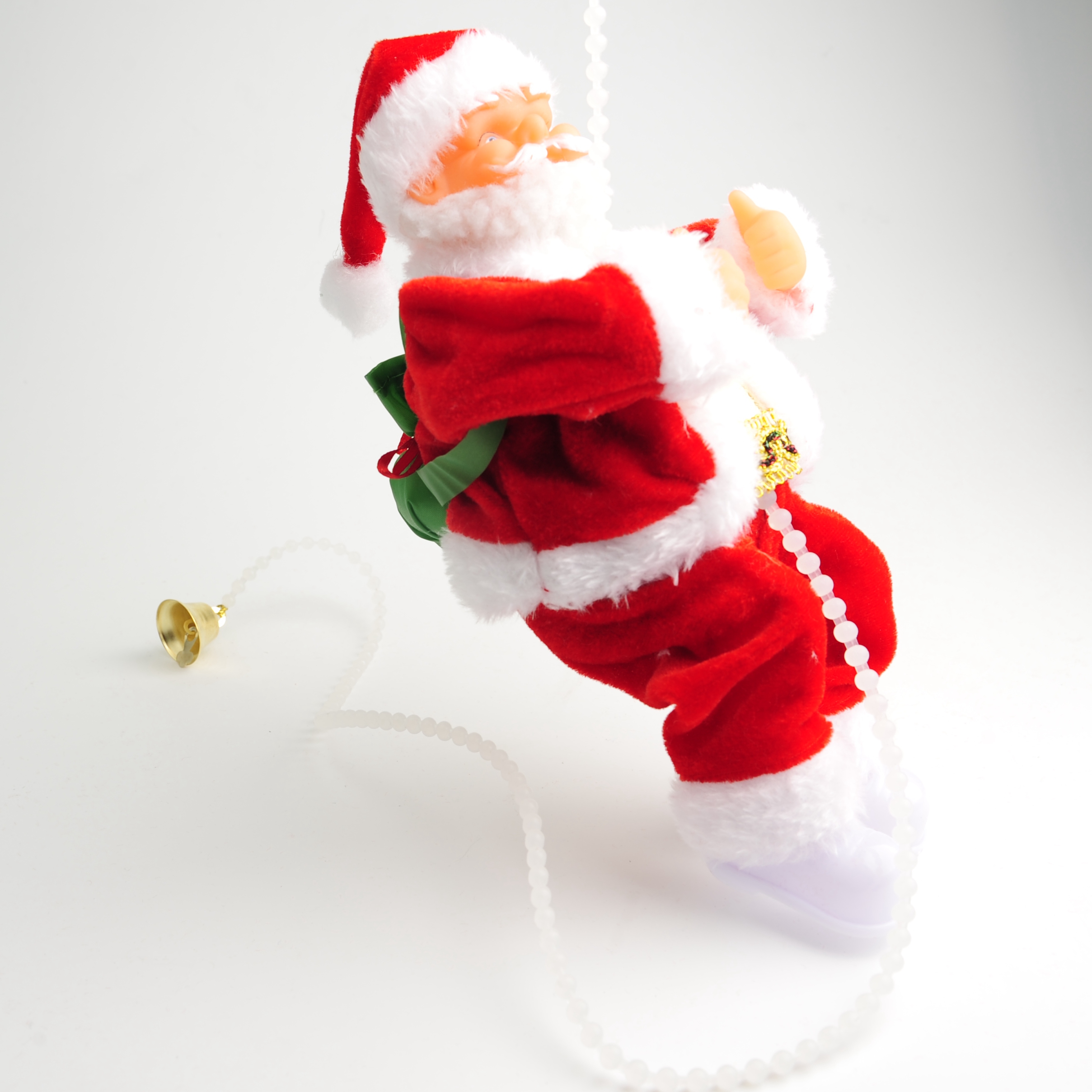 Christmas bead-climbing rope Santa Claus electric blue Santa Claus doll toy Christmas gift decoration details Picture