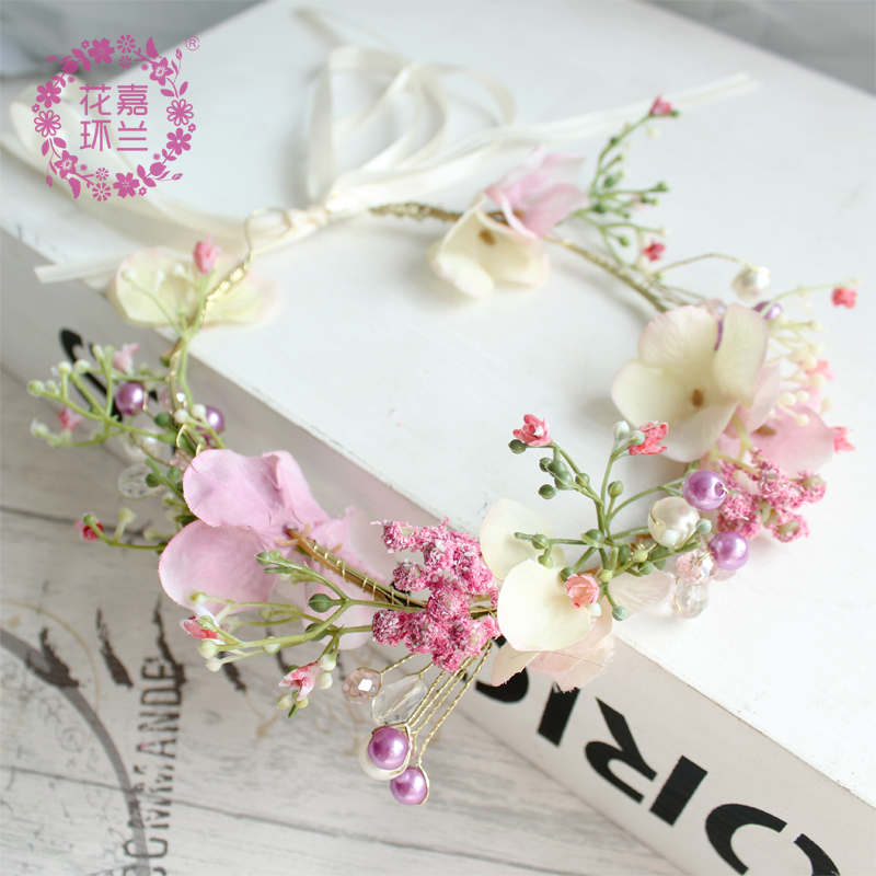 Jialan Flower Ring's new handcrafted Japanese and Korean forest-themed flower ring headwear, travel and photo headwear