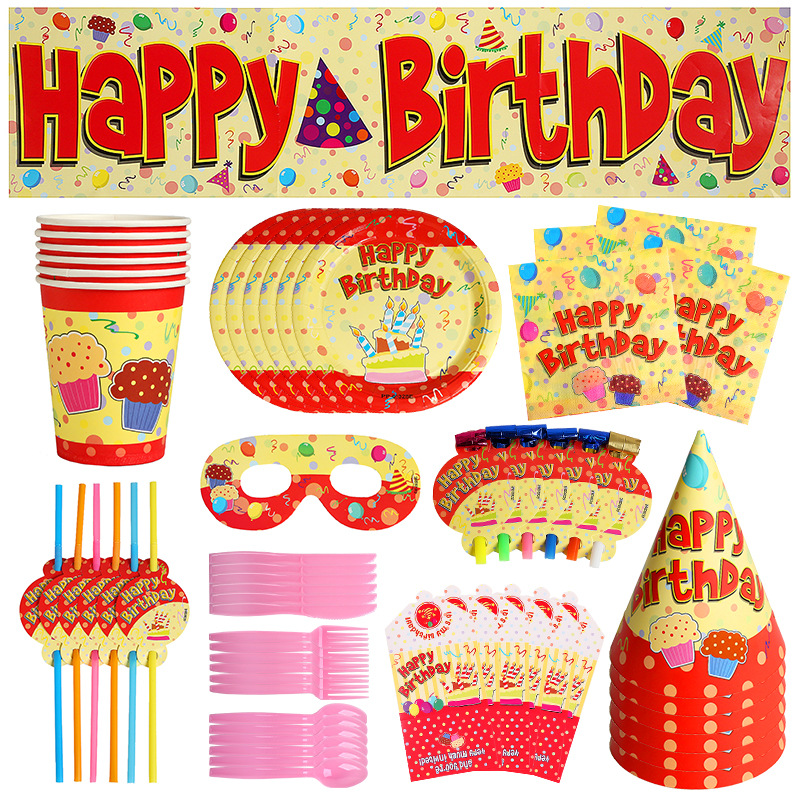 Happy Birthday for Children Theme Party Set, tableware, 6 forks, 1