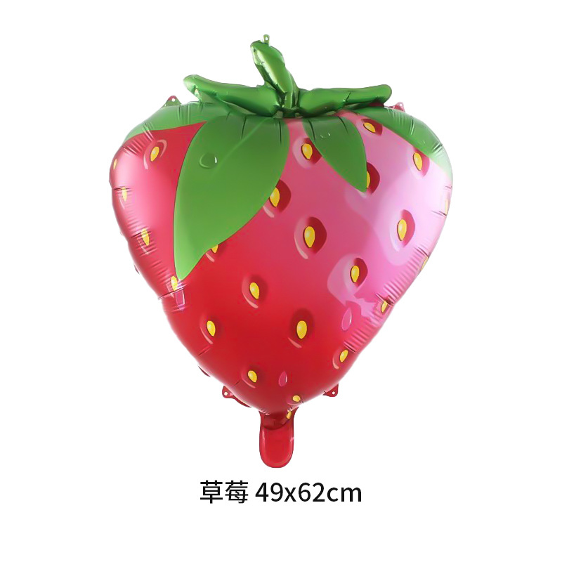 Carnival party decoration: Fruit balloons, cactus, pineapple, watermelon, avocado, strawberry, aluminum film balloons details Picture