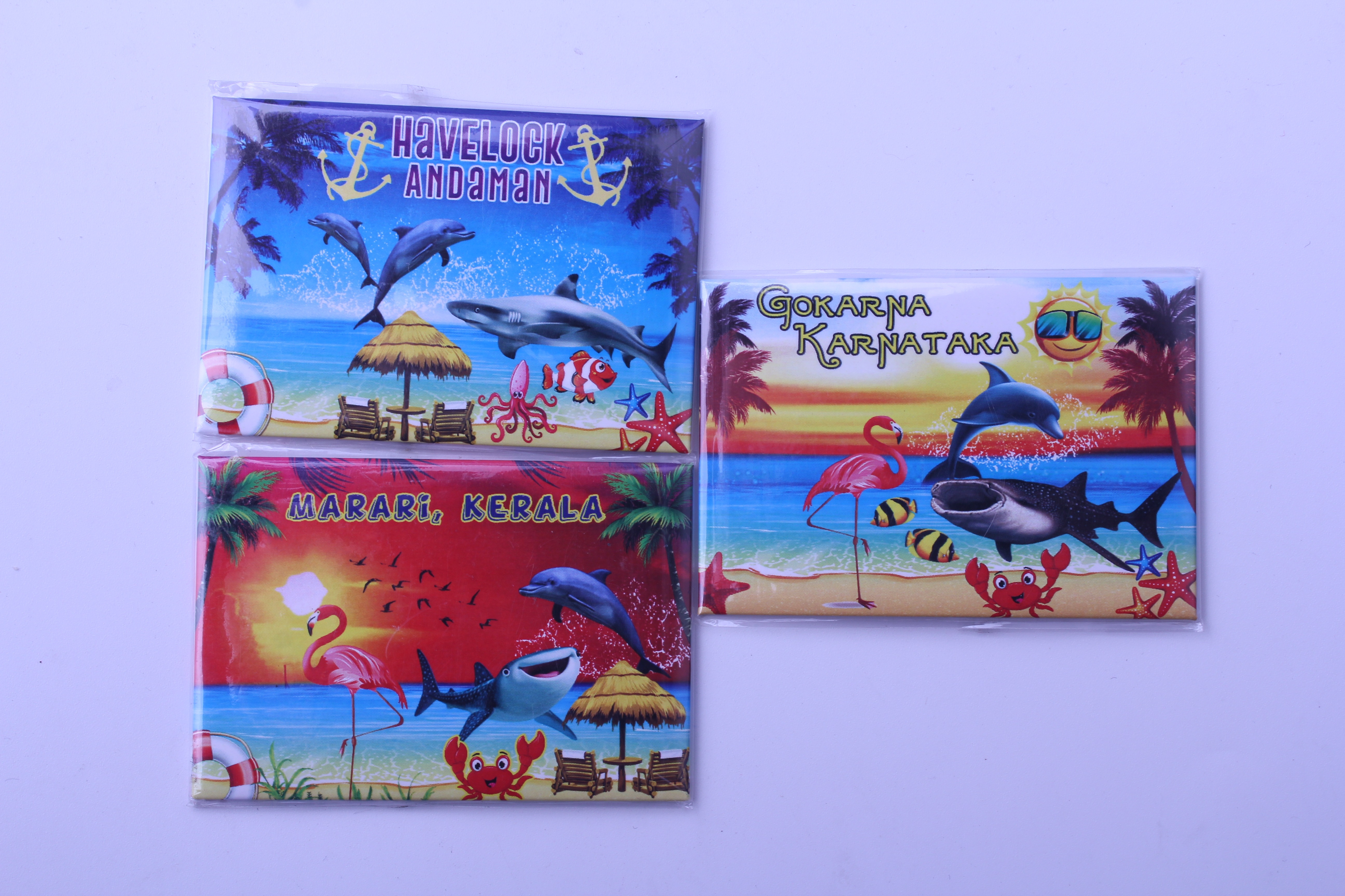 Customized ocean series tinplate soft magnetic fridge magnets, dolphin beach tinplate fridge magnets, and tourist souvenirs from the manufacturer