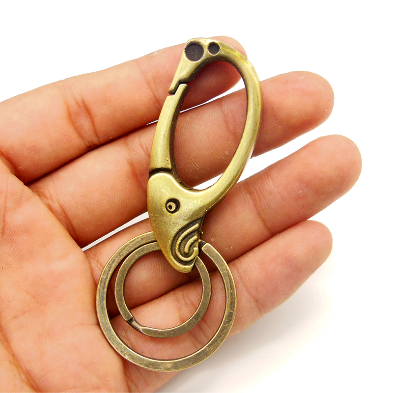 Antique bronze imitation blue keychain, retro and aged traditional ethnic style waist-hung keychain, direct wholesale from Yiwu small commodity production area Item Picture