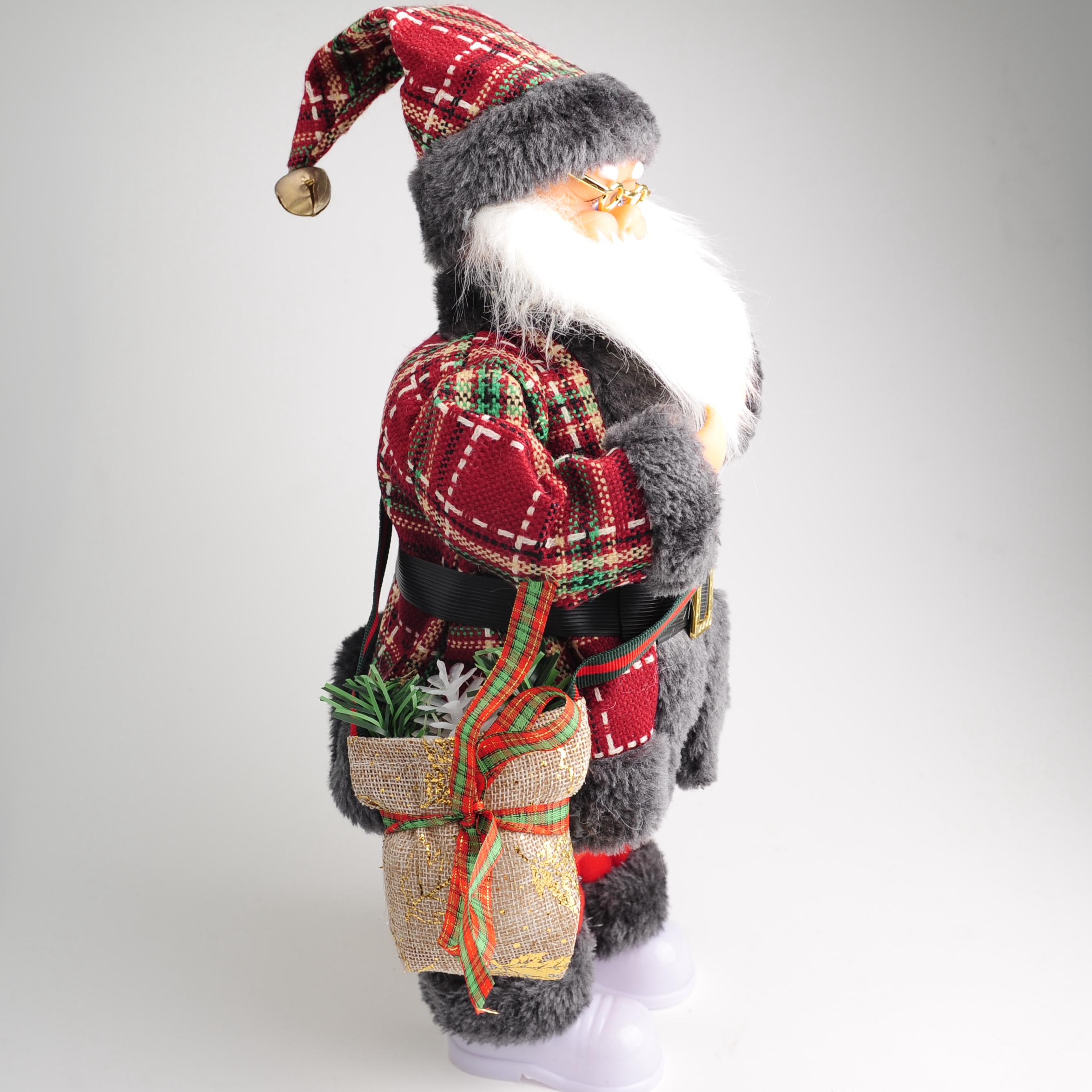 Christmas decorations, electric toys, checkered backpack, Santa Claus Specification image